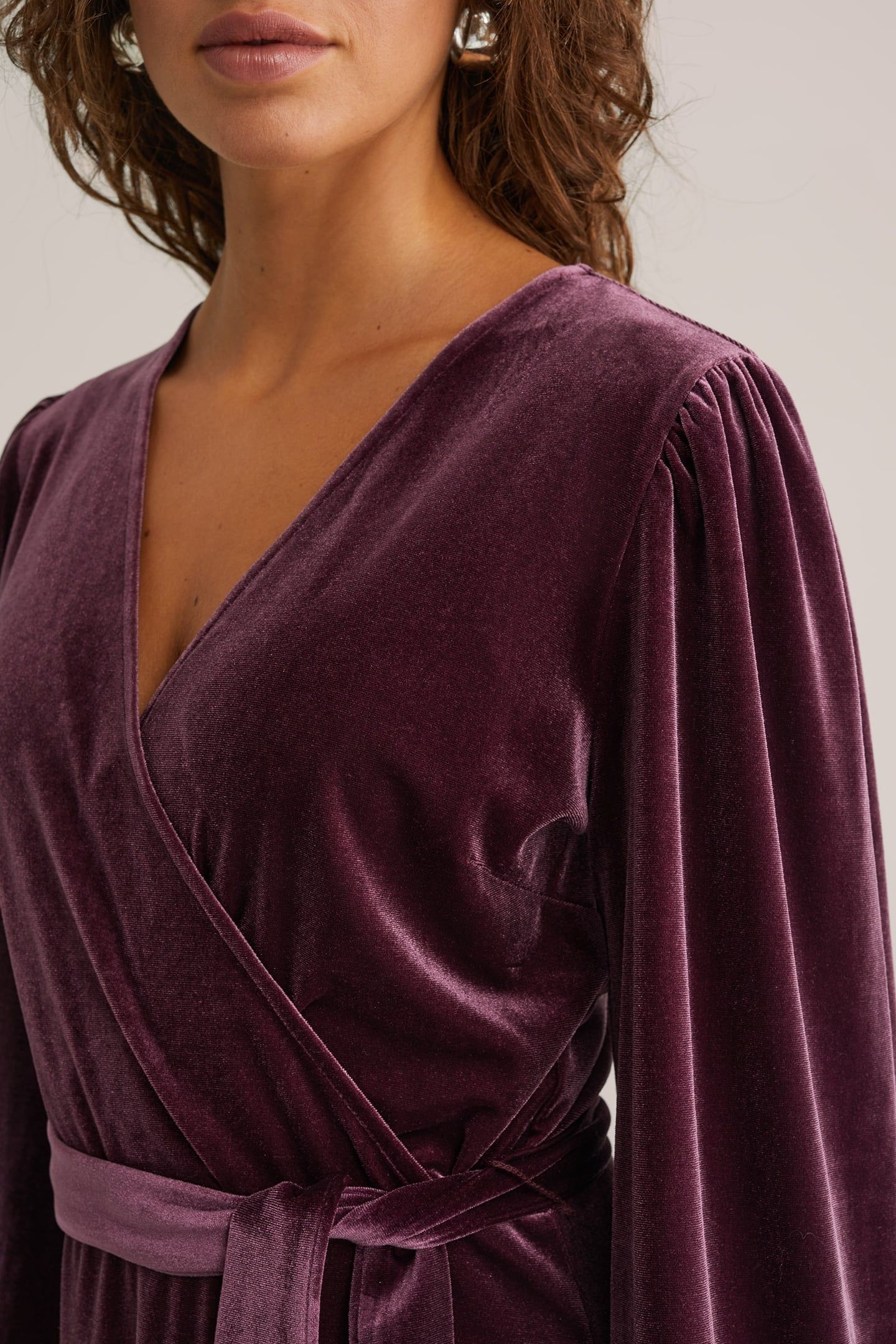 DRESS MID LENGTH AUBERGINE 5