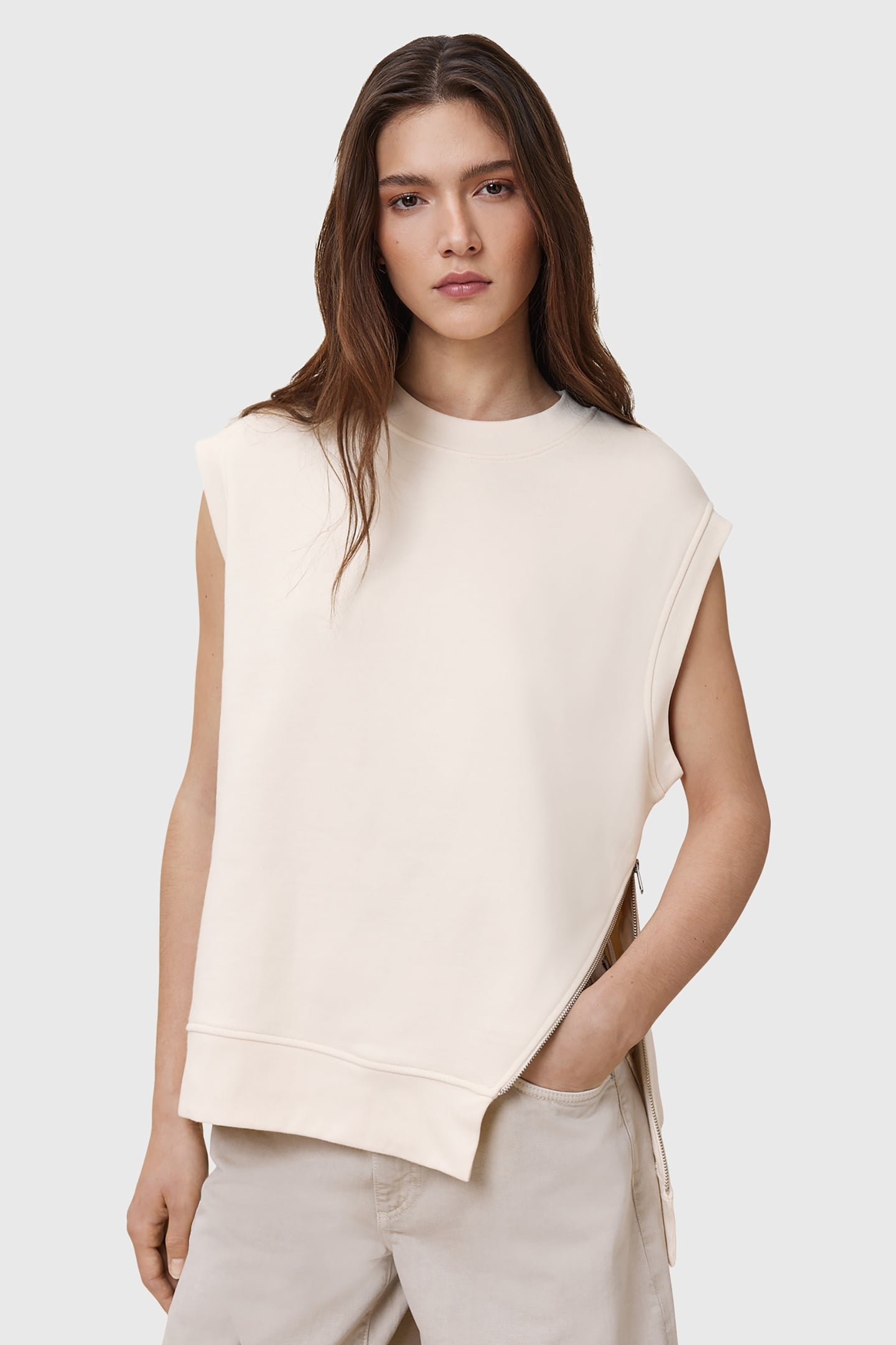 NILA ZIP SWEAT TOFU WHITE 4