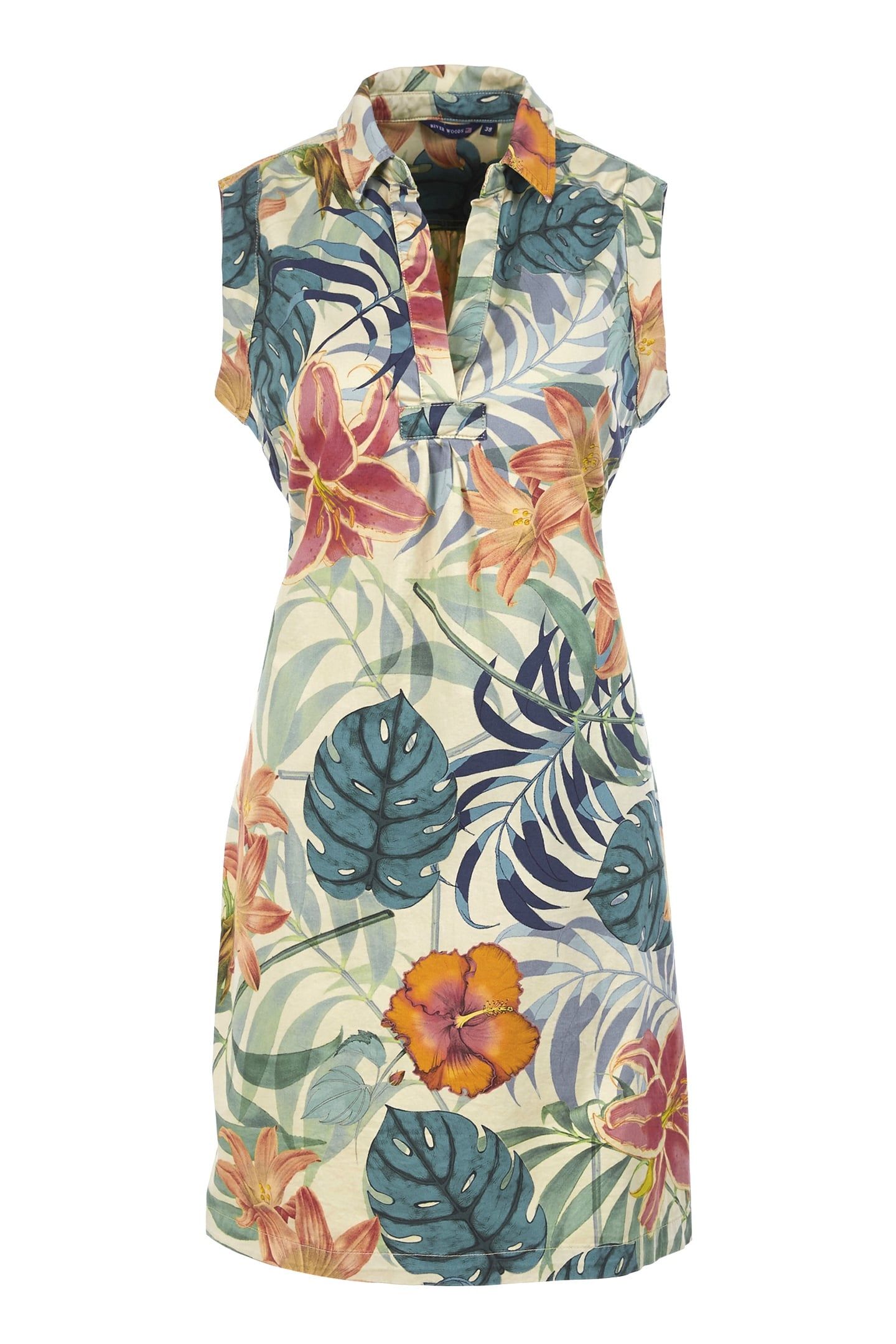 SLEEVLESS COTTON DRESS IN BEIGE 5