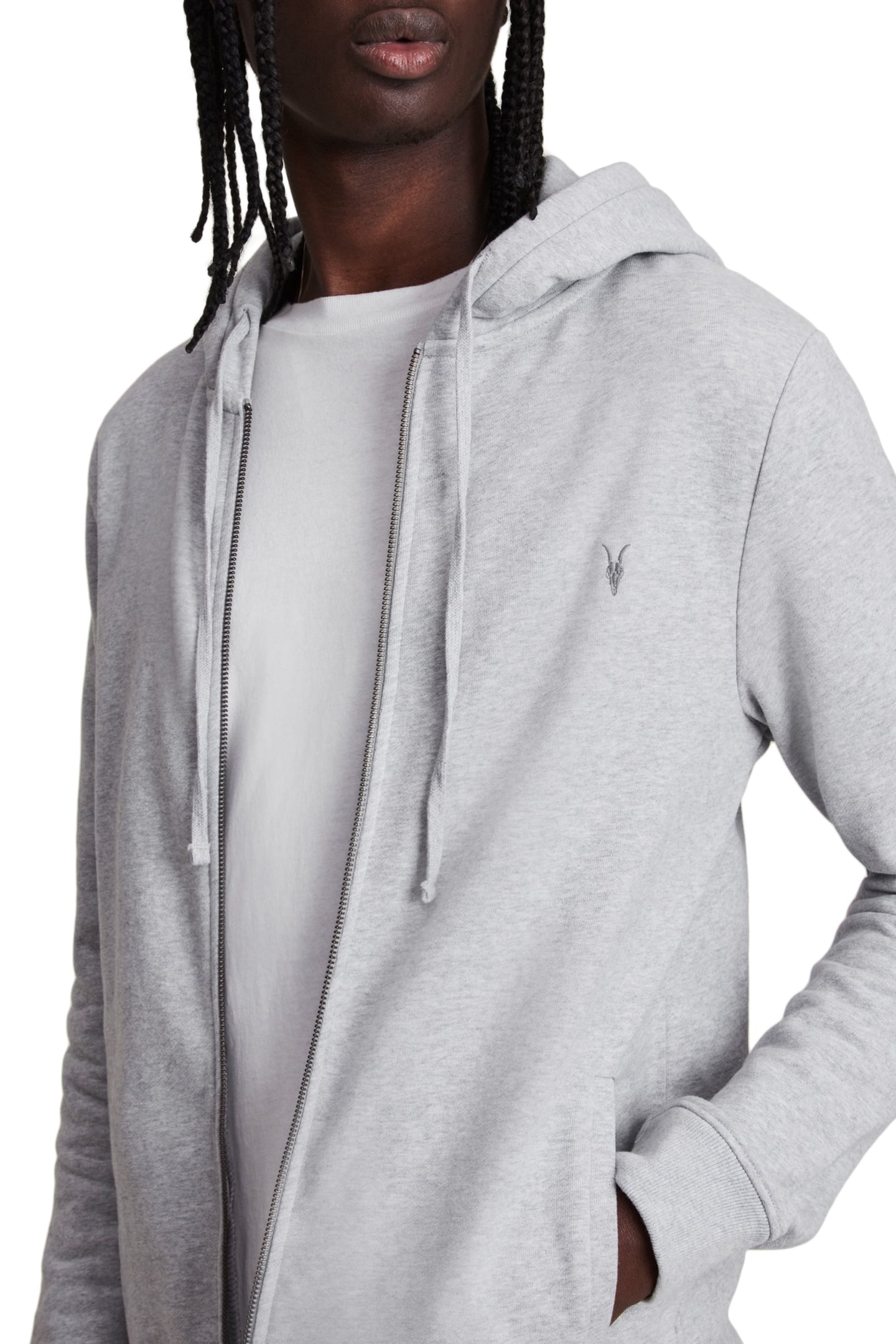 RAVEN ZIP HOODY GREY MARL 5