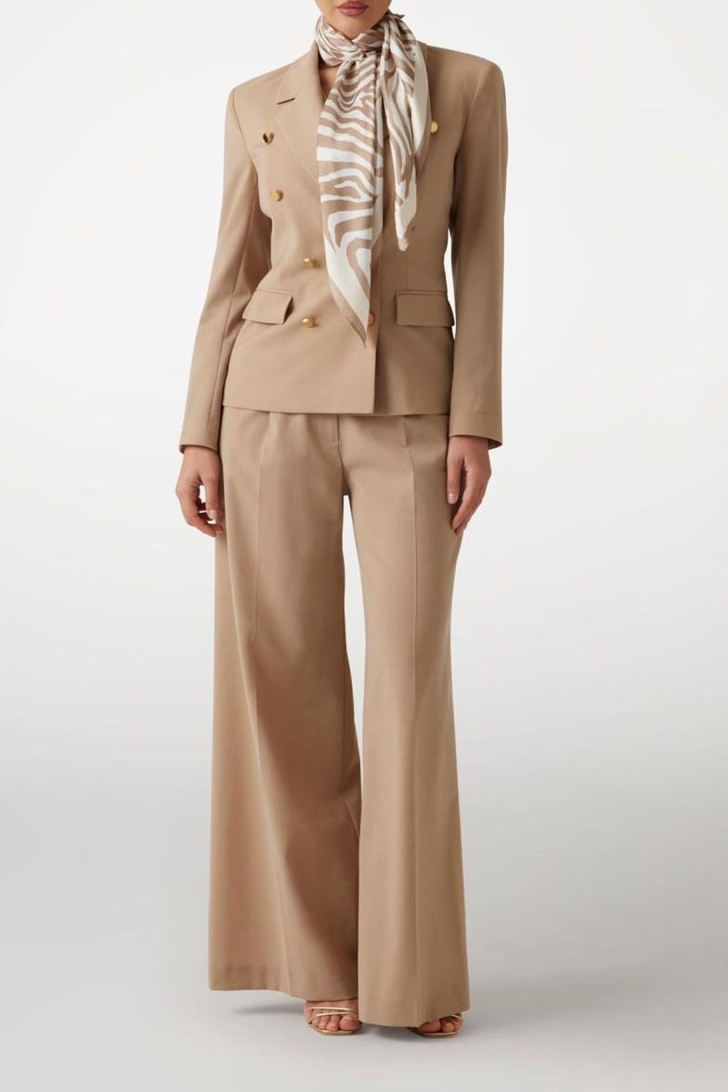 MARCIANO BY GUESS IRINA DOUBLE BREAST BLAZER NATURAL ALMOND 1