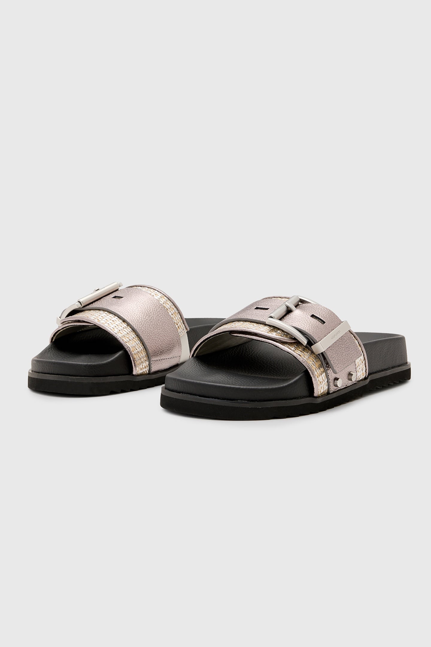 ELLIE RAFFIA SLIDER SILVER 1