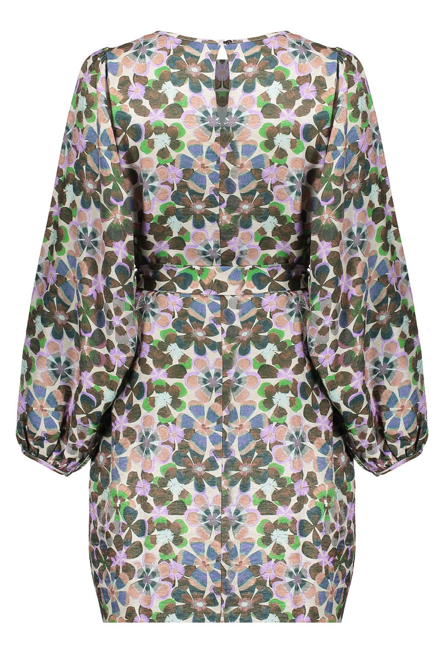 DRESS FLOWERS GREEN/LILA 2