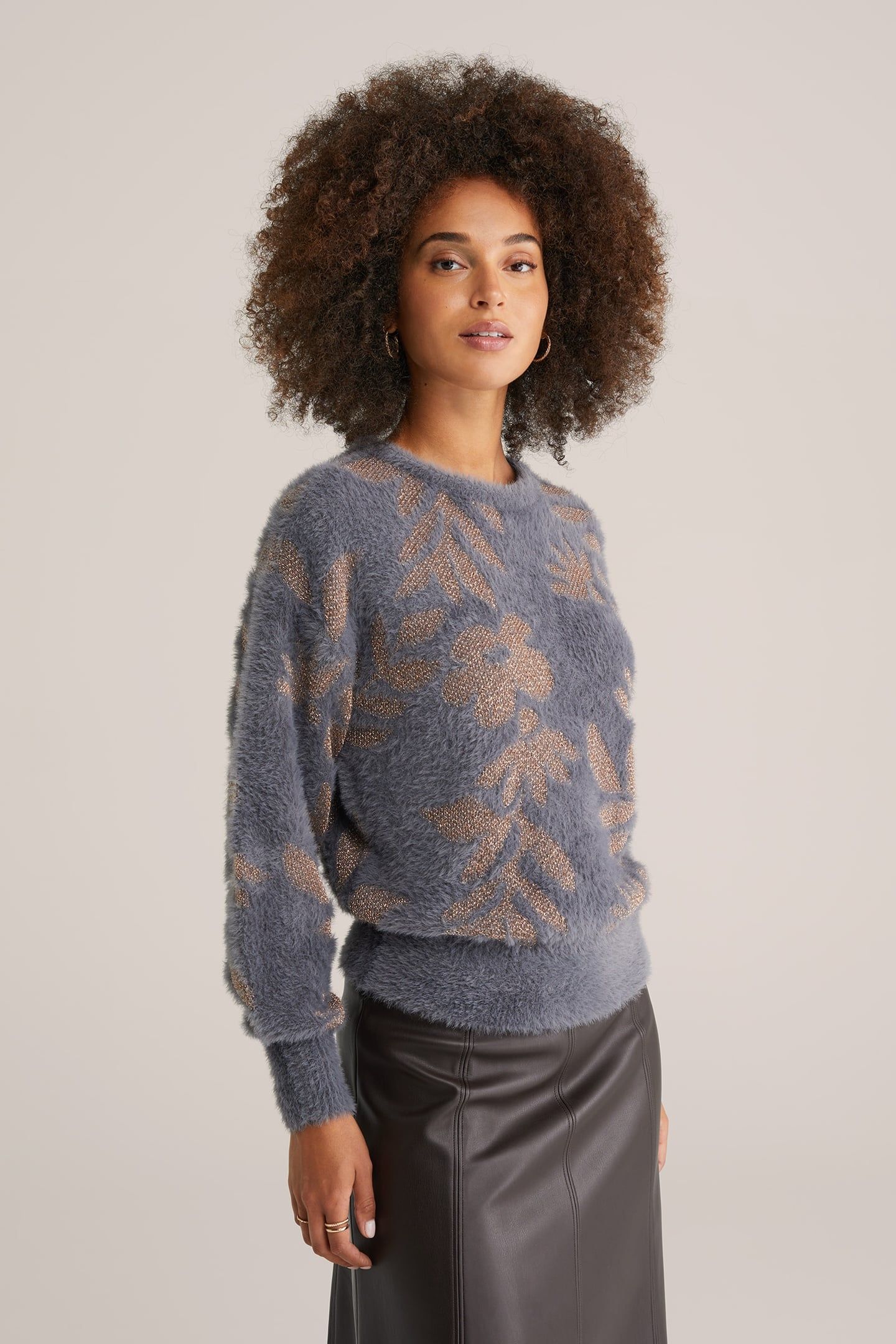 KNITTED PULLOVER GREYISH BLUE 1