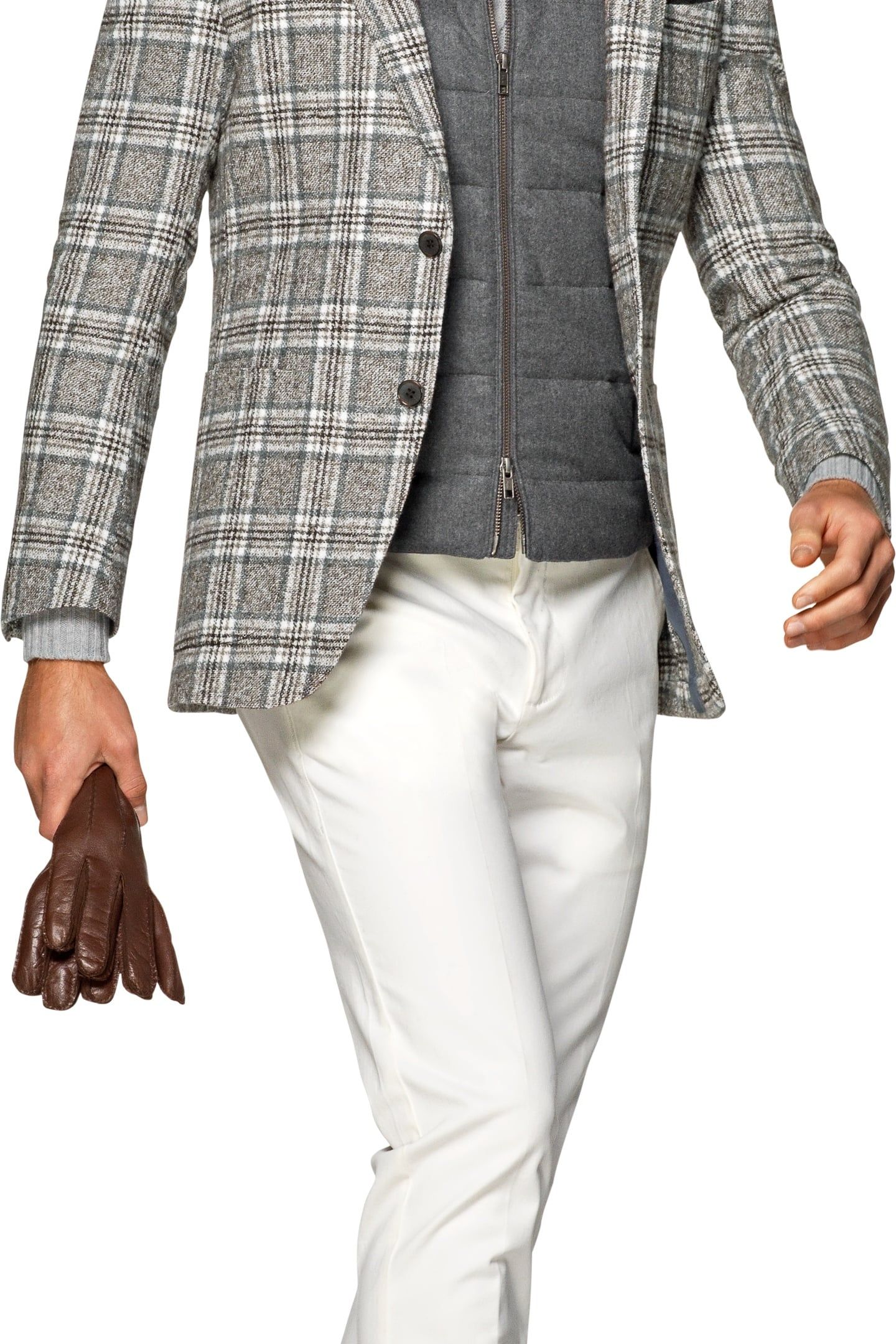 JACKET-BROWN-CHECK BROWN 1