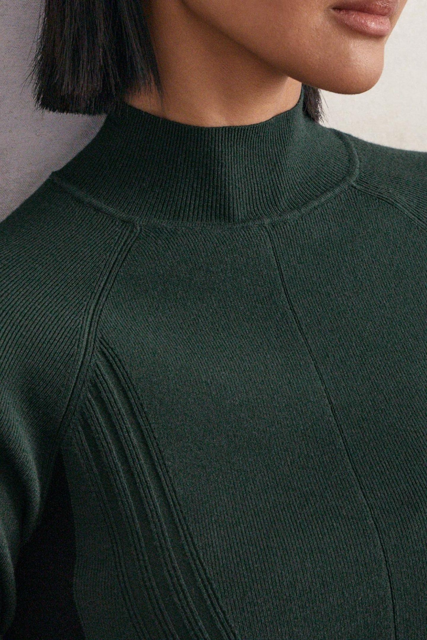 BELTED KNITTED FLIPPY DRESS GREEN/BLACK 6