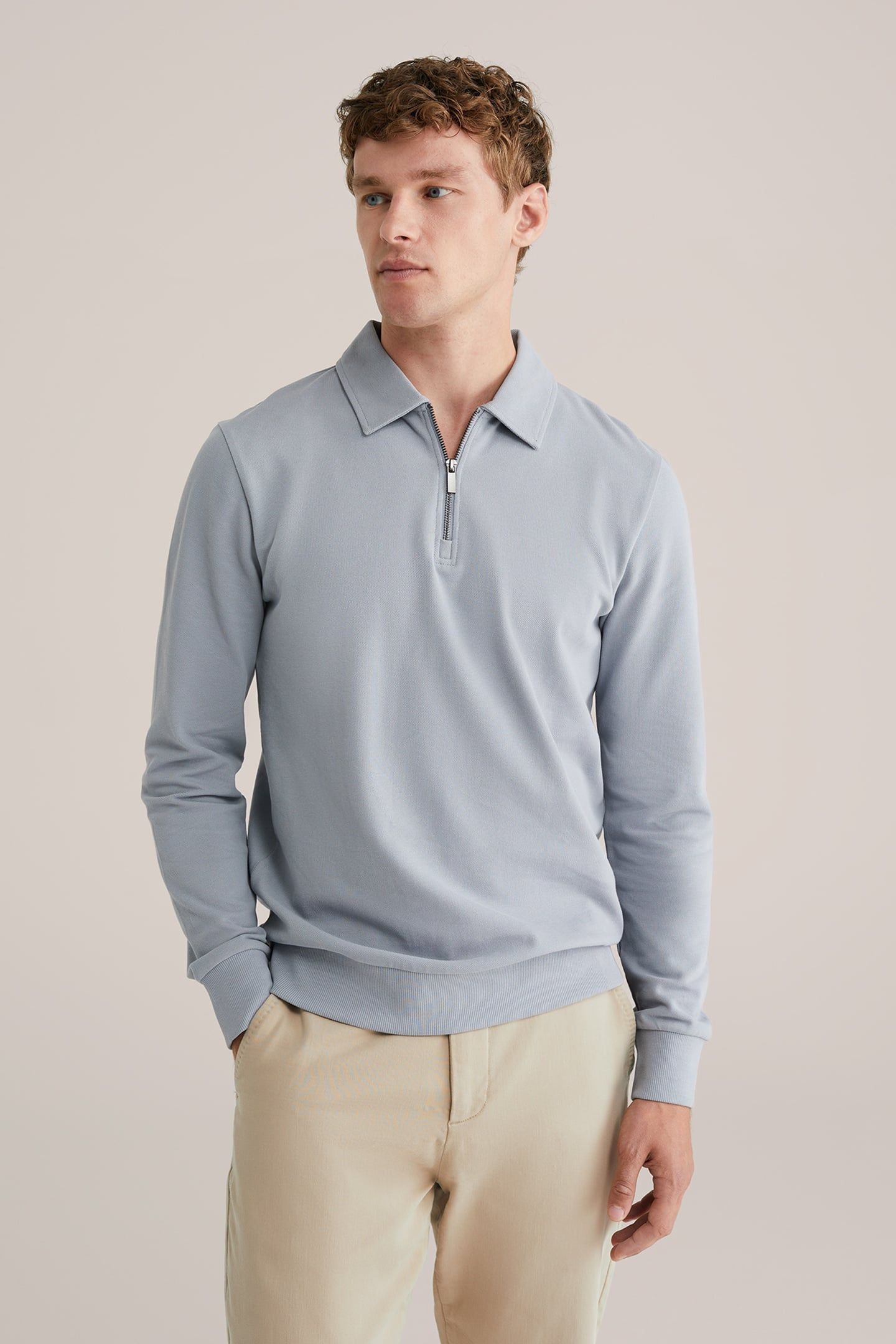 HALFWAY ZIPPER LIGHT GREY 1