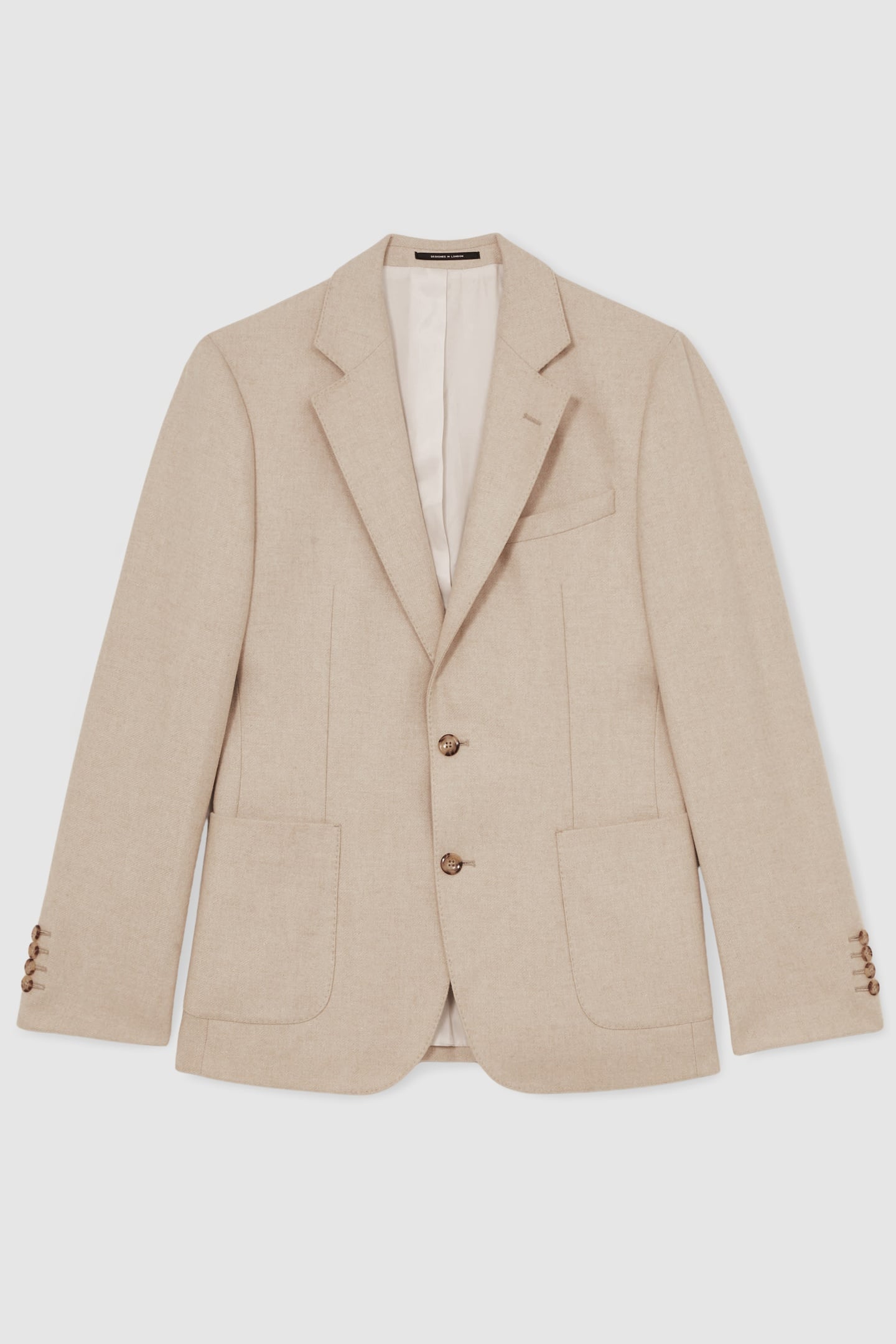 SB NOTCH FLANNEL BLAZER OATMEAL BROWN 1