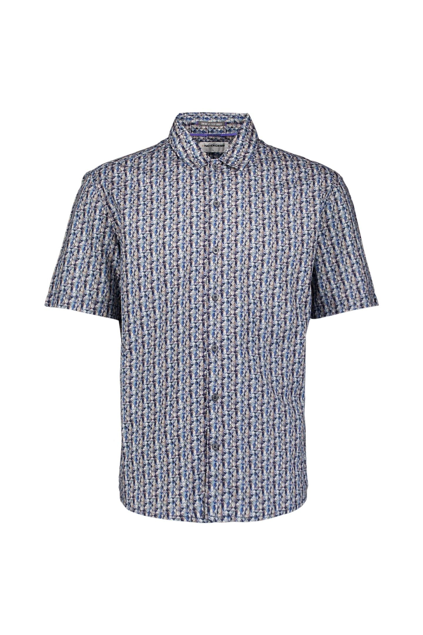 SHIRT SHORT SLEEVE ALLOVER PRINTED BLUE 1