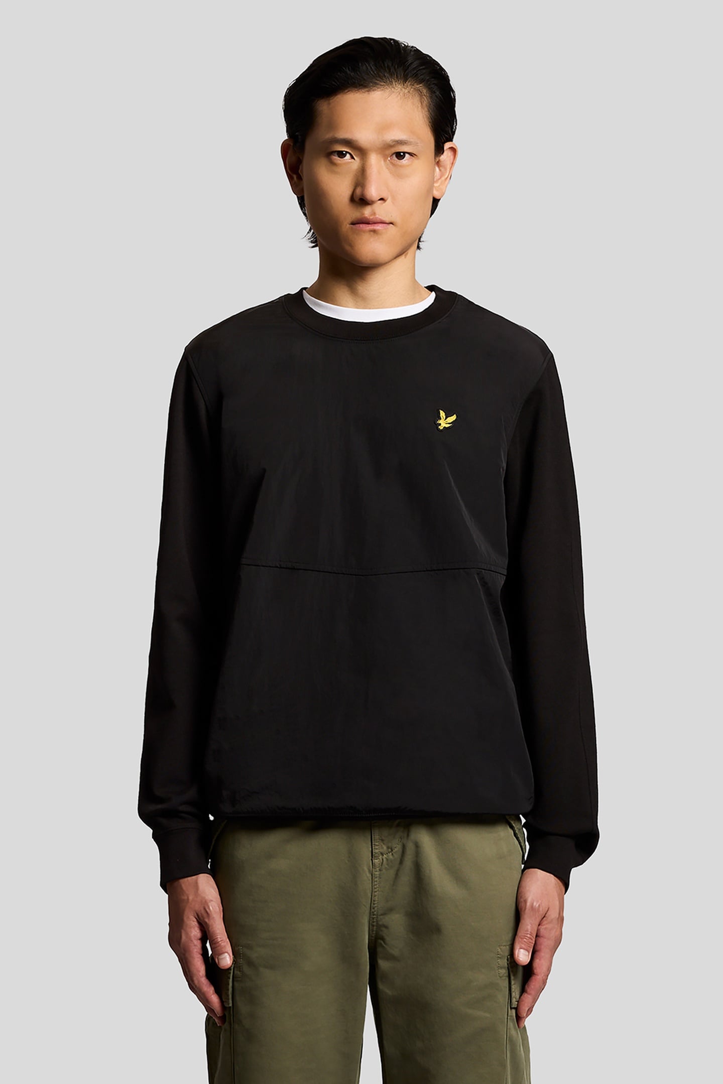 HALF RAGLAN HYBRID SWEATSHIRT JET BLACK 2
