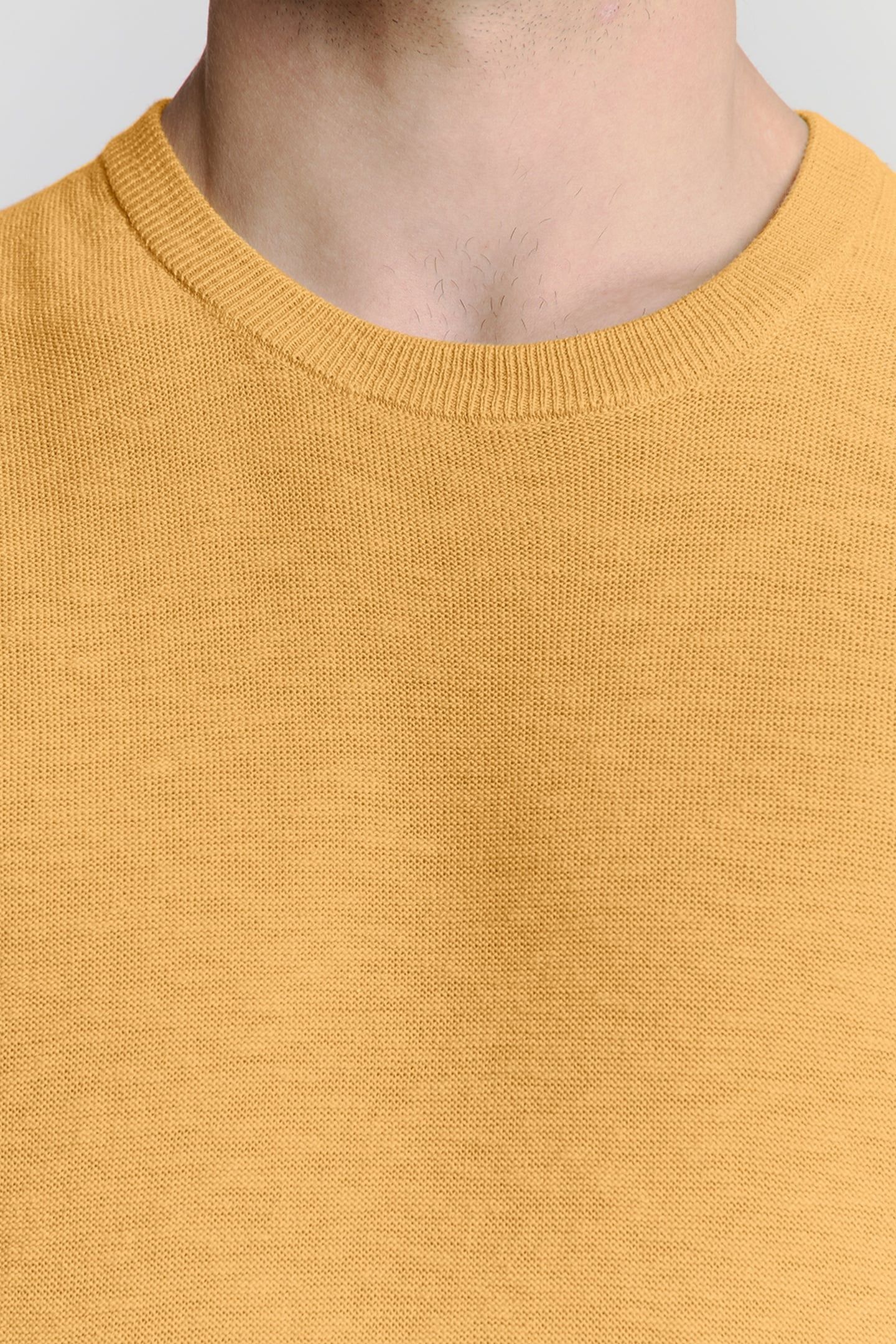 PULLOVER SHORT SLEEVE CREWNECK SOLID SLUB KNIT YELLOW 6