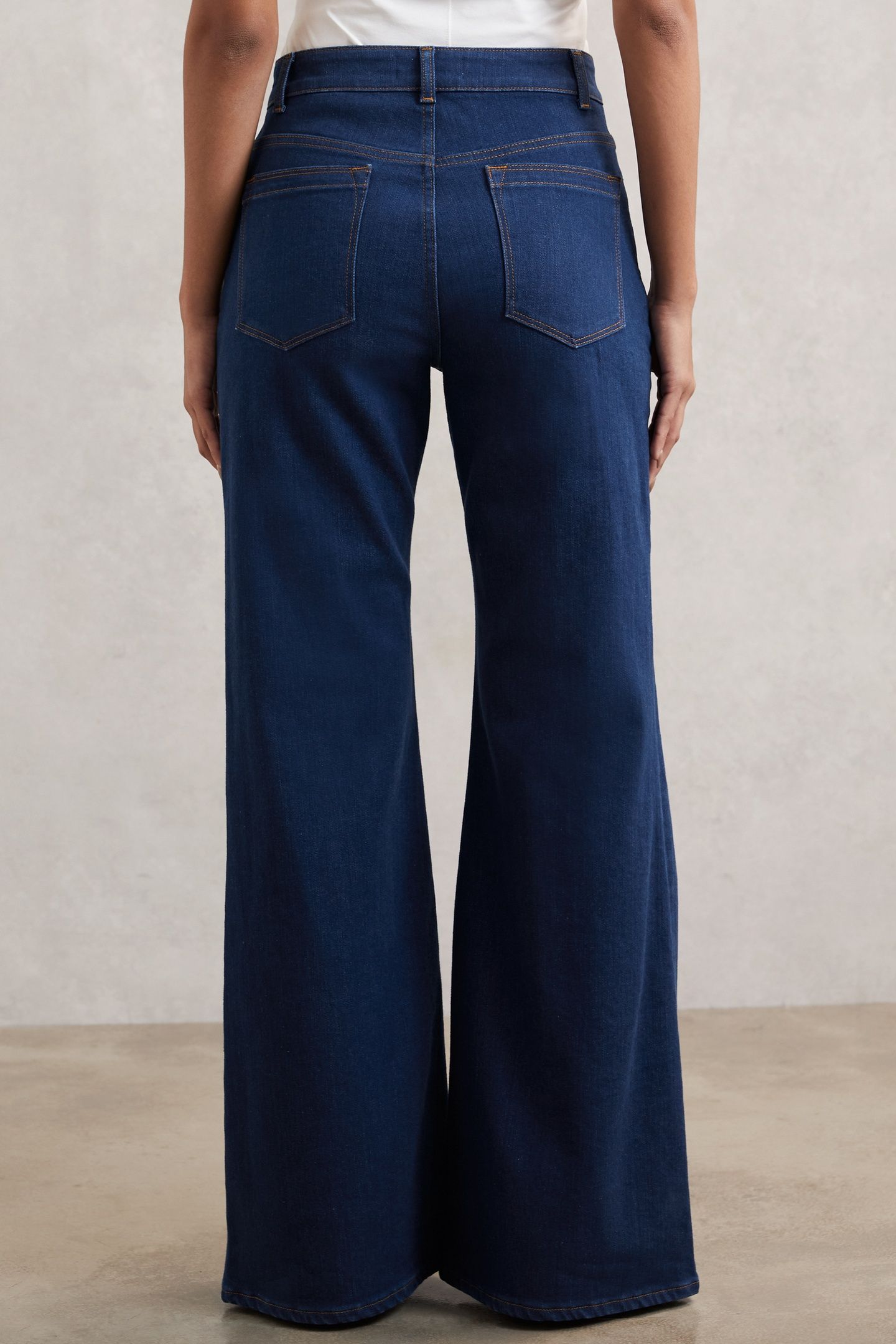 FLARE PIN STITCH JEAN BLUE 2