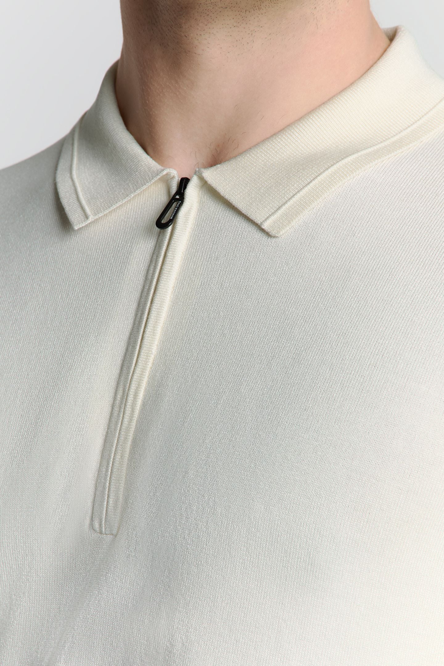 PULLOVER SHORT SLEEVE POLO ZIP SOLID OFFWHITE 6
