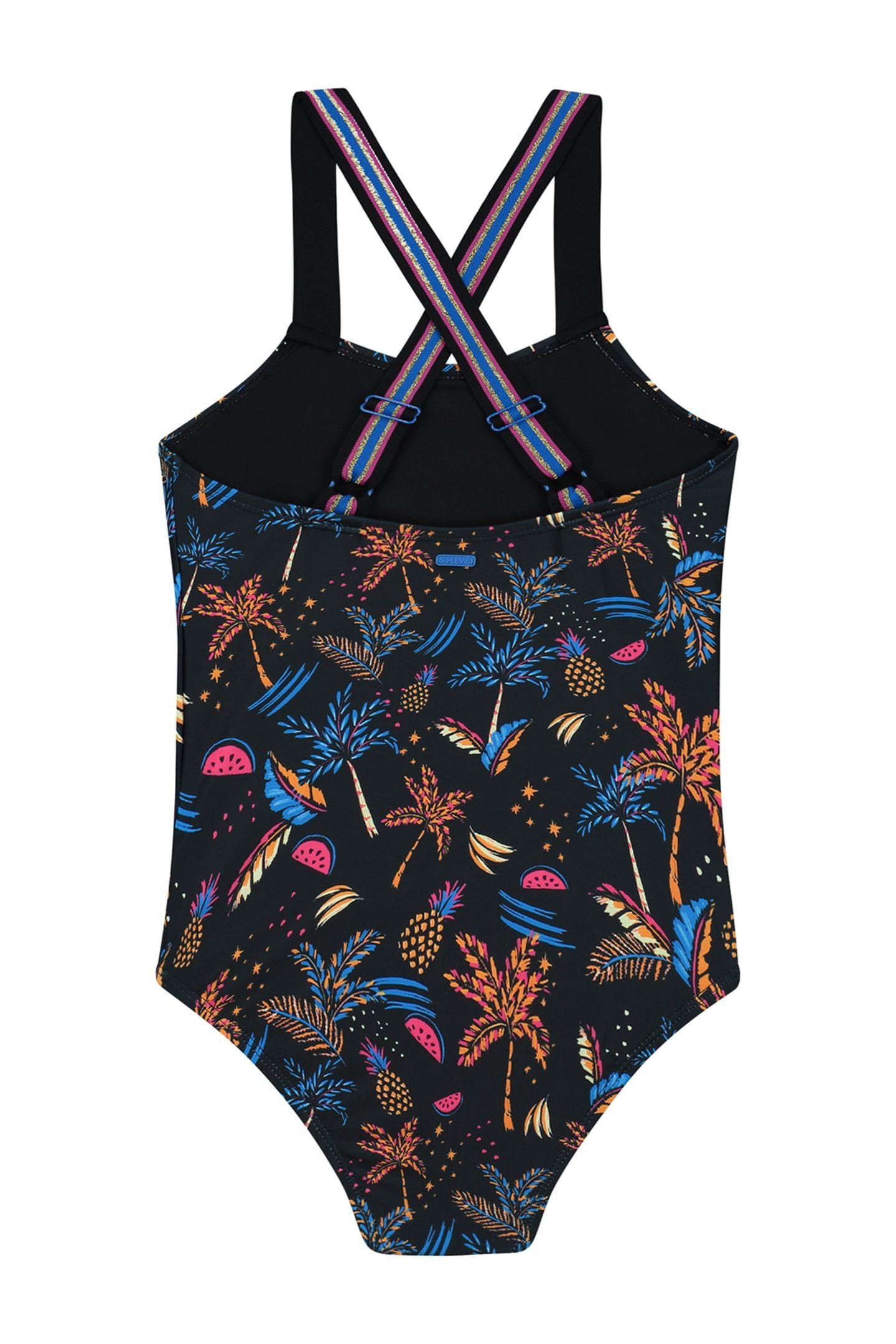 GIRLS LISA SWIMSUIT POOL PARTY BLACK PALMS 2