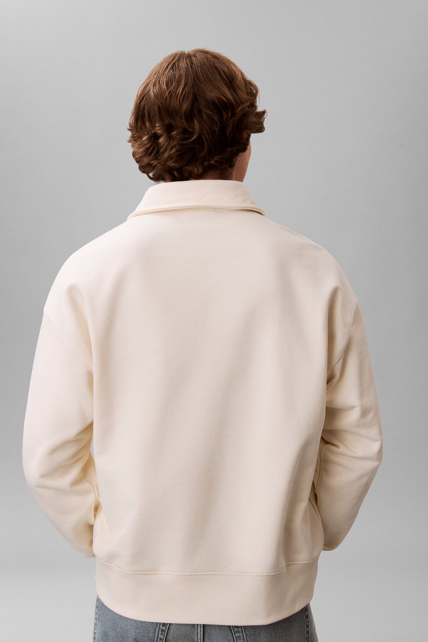 LS HEAVY WEIGHT TERRY SWEATSHIRT ANTIQUE WHITE 2