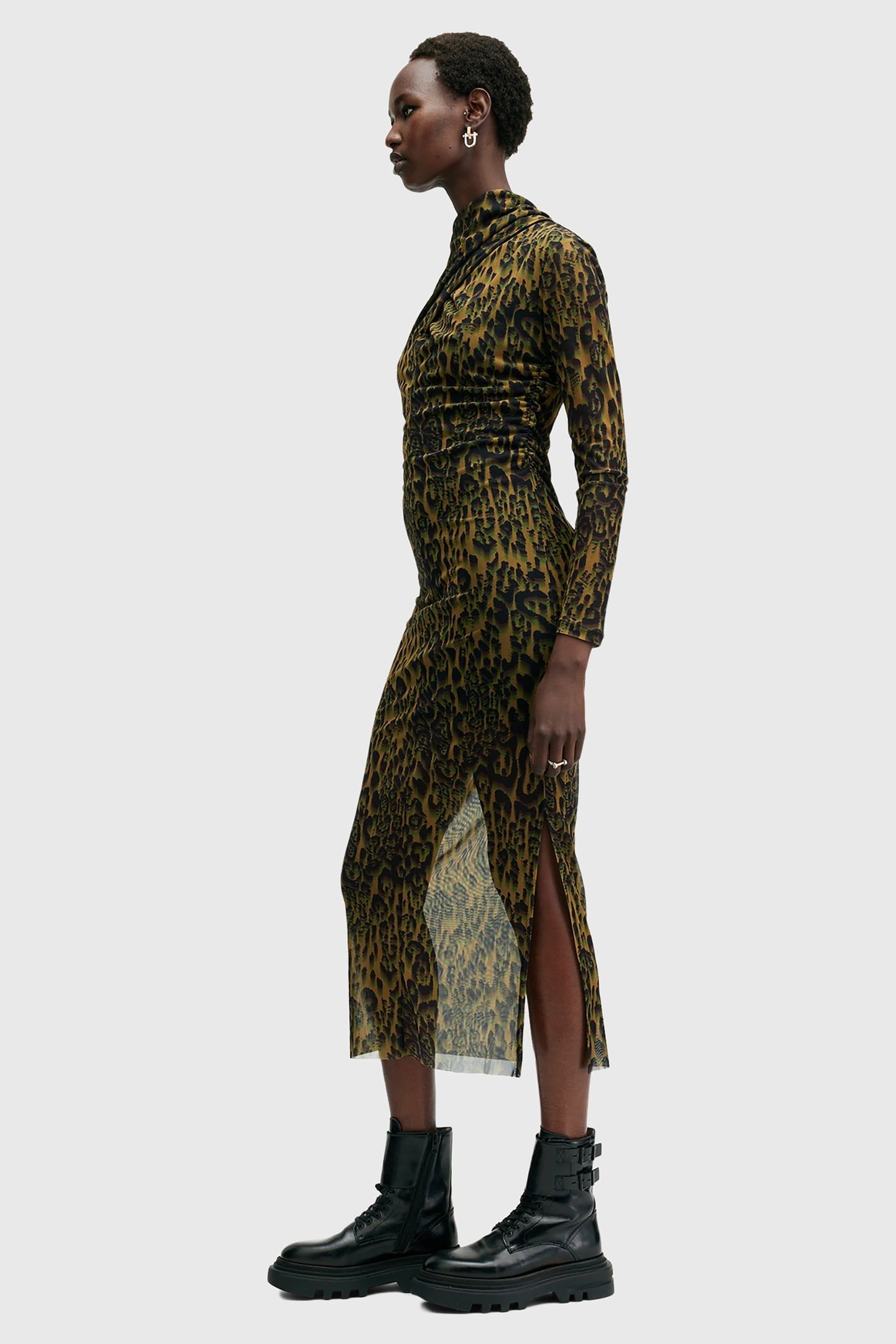 TIA MESH DRESS TERESA KHAKI GREEN 3