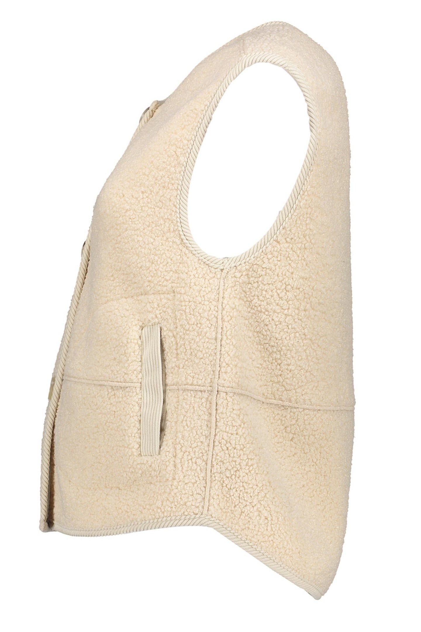 GILET TEDDY + ZIPPER CREAM 3