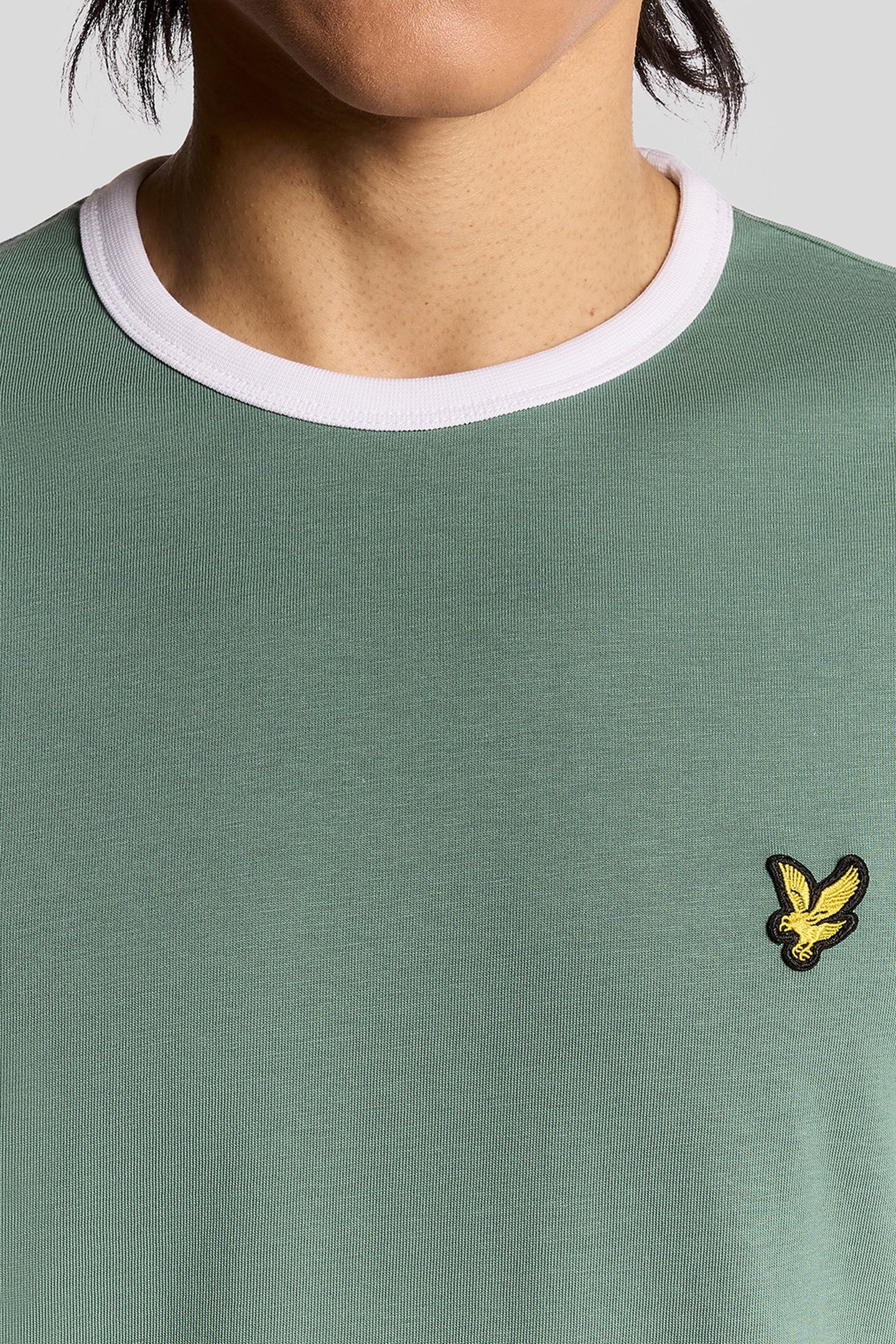 RINGER T-SHIRT AGAVE GREEN/WHITE 5