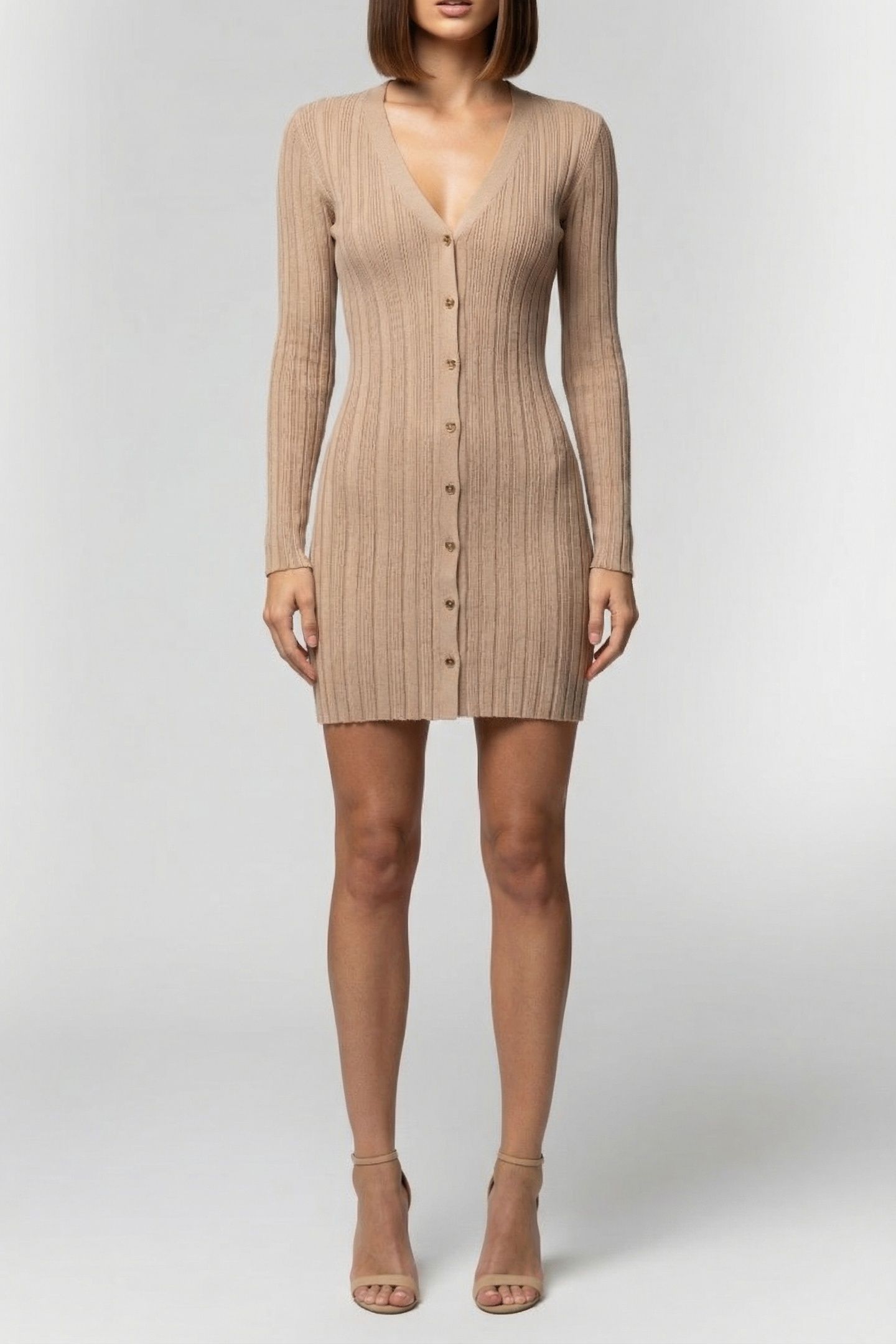 MARCIANO BY GUESS GIADA LONG CARDIGAN NATURAL ALMOND 1