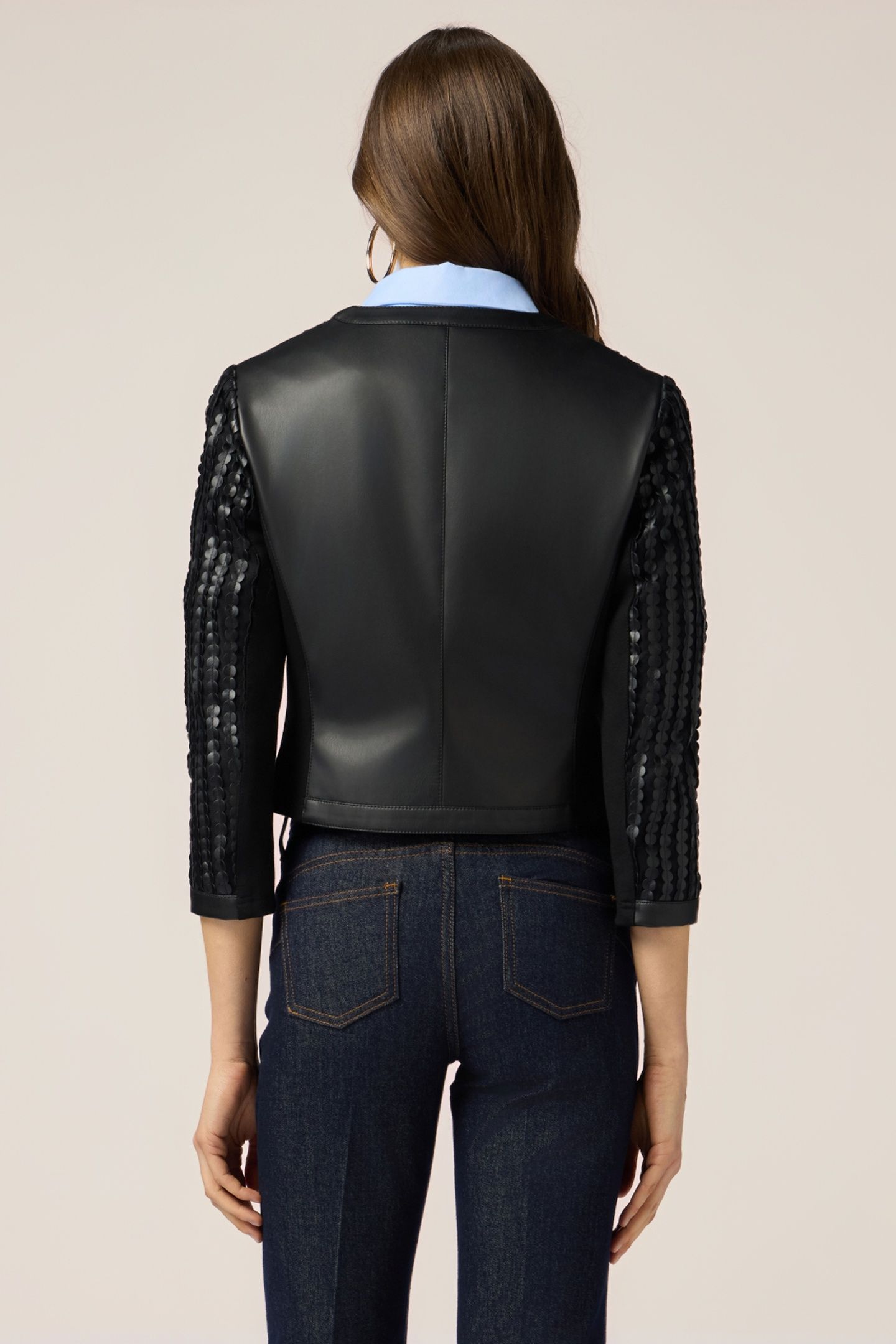 SHORT JACKET WITH LASER PROCESSING BLACK 3