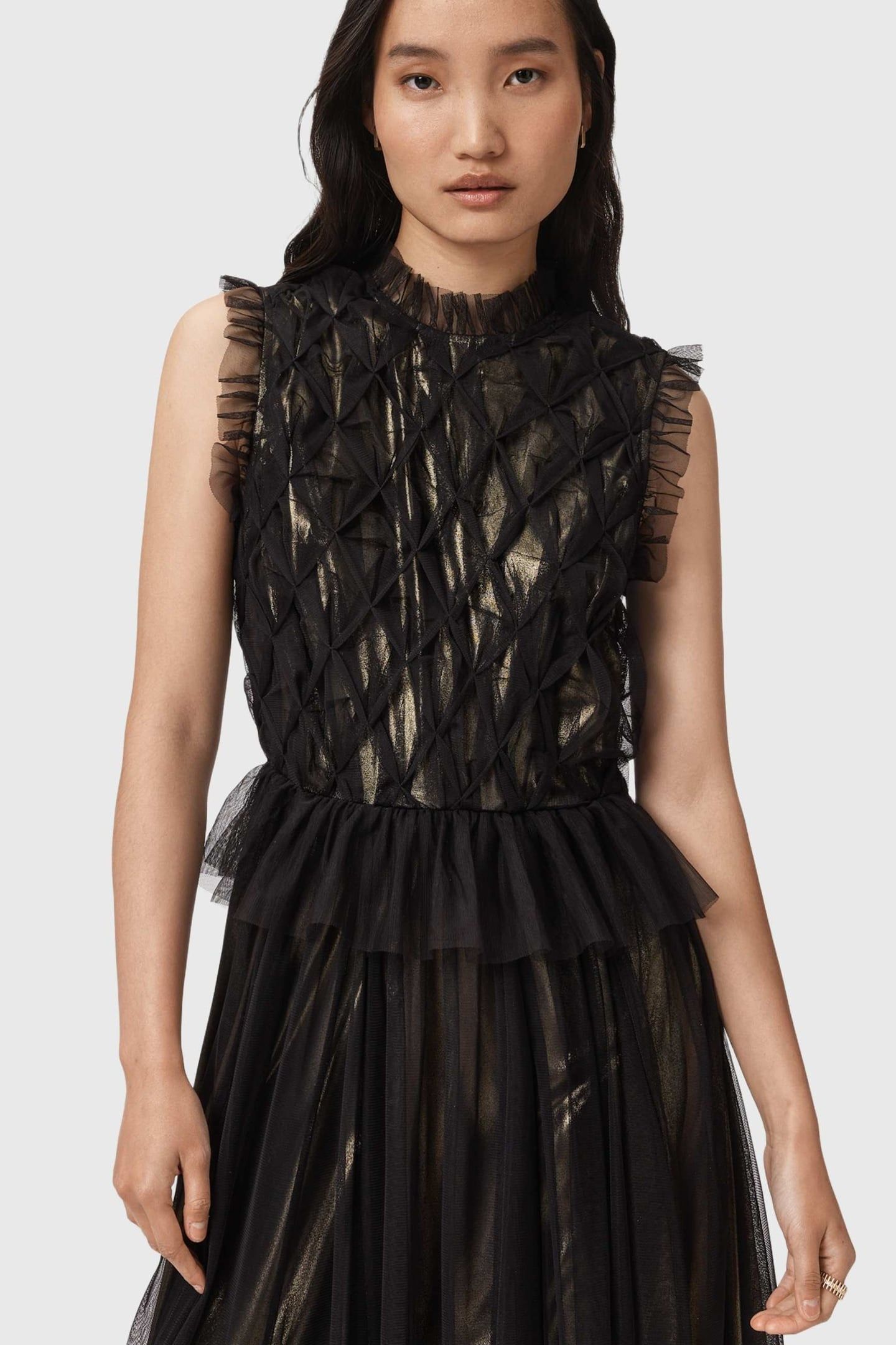 LOLA TULLE DRESS METALLIC GOLD 5