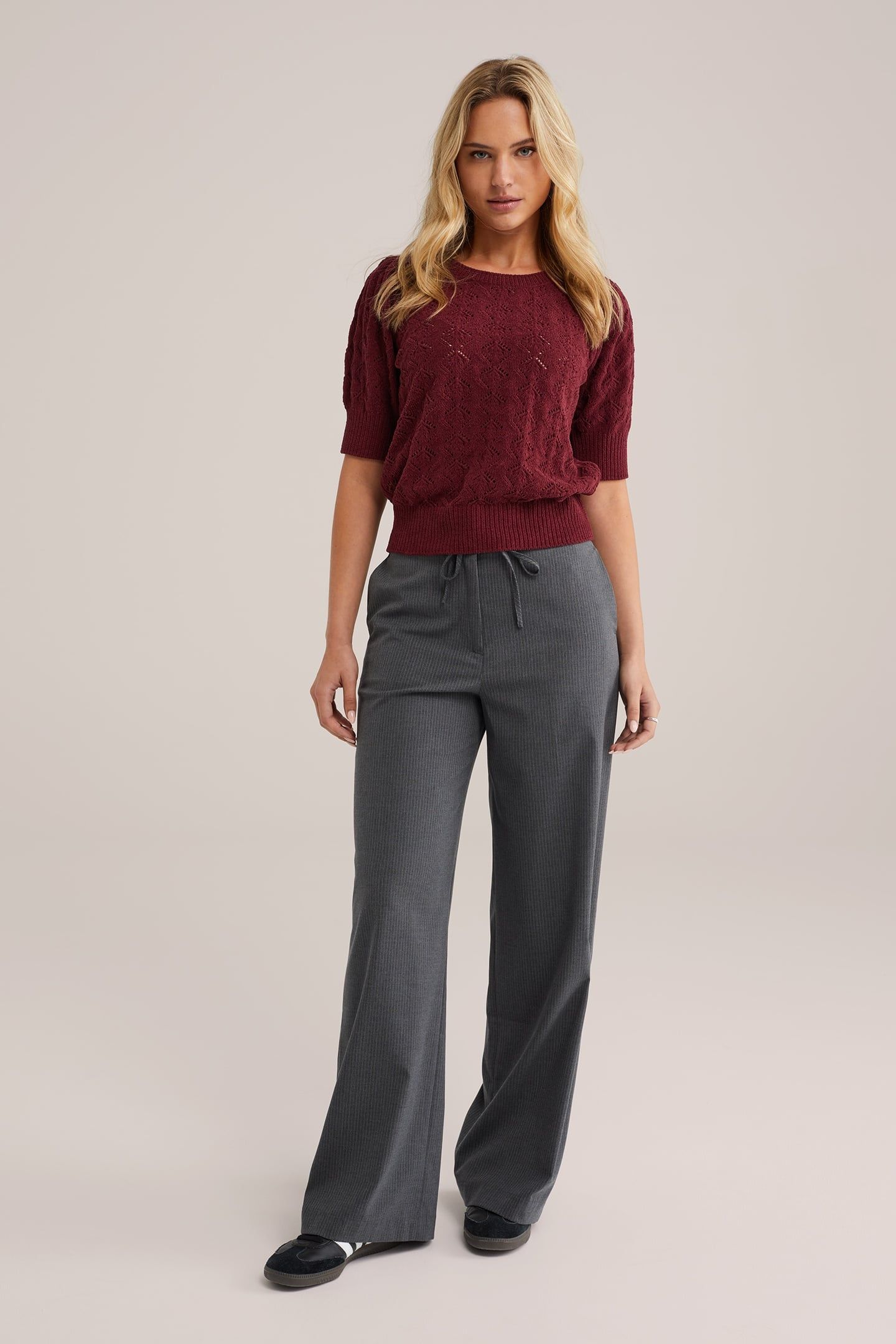KNITTED PULLOVER BURGUNDY RED 3