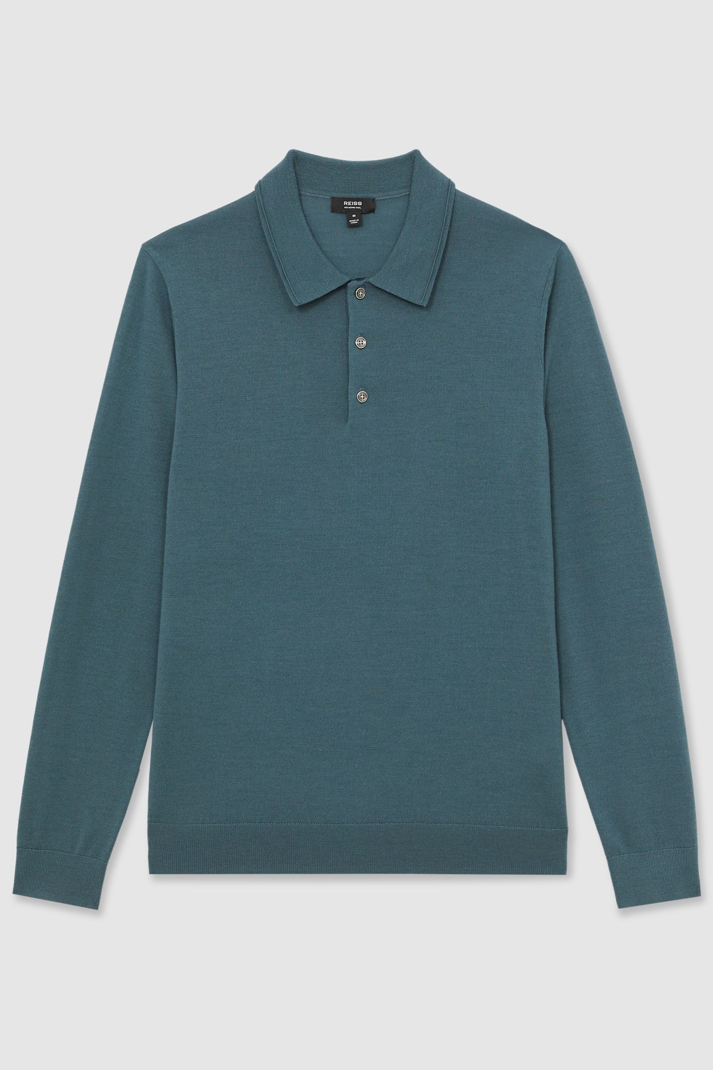 LS HALF BUTTON MERINO WOOL POLO ORION BLUE 3