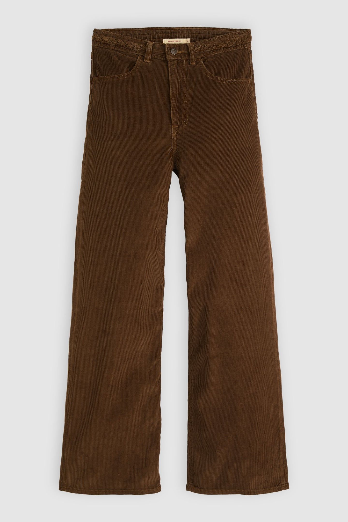 RIBCAGE WIDE LEG BRAIDED CORDUROY JEANS BROWN 5
