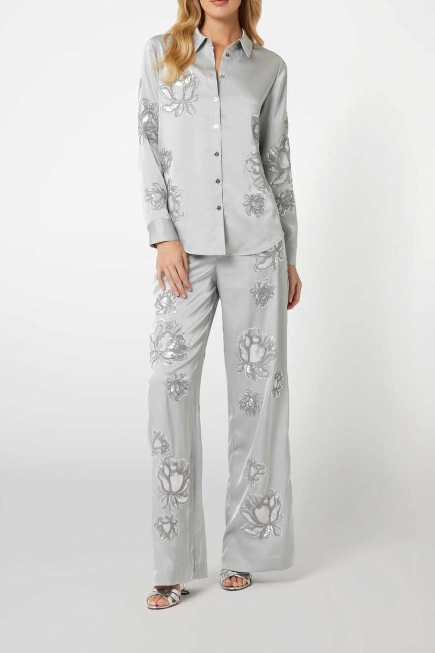 MARCIANO BY GUESS GWEN EMBRO PANT COMPLEX GREY 1