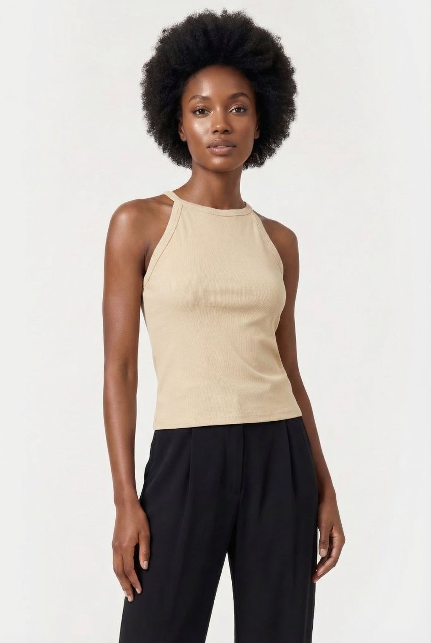 HEATHER SINGLET DUSTY SAND 1