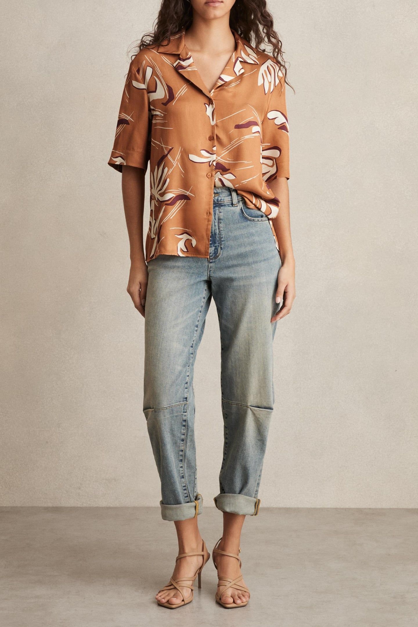 FLORAL PRINT TOP RUST 2