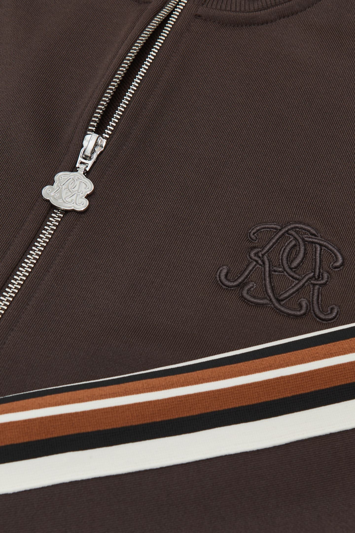 LS ZIP THROUGH MOTIF TRACK TOP BROWN 3