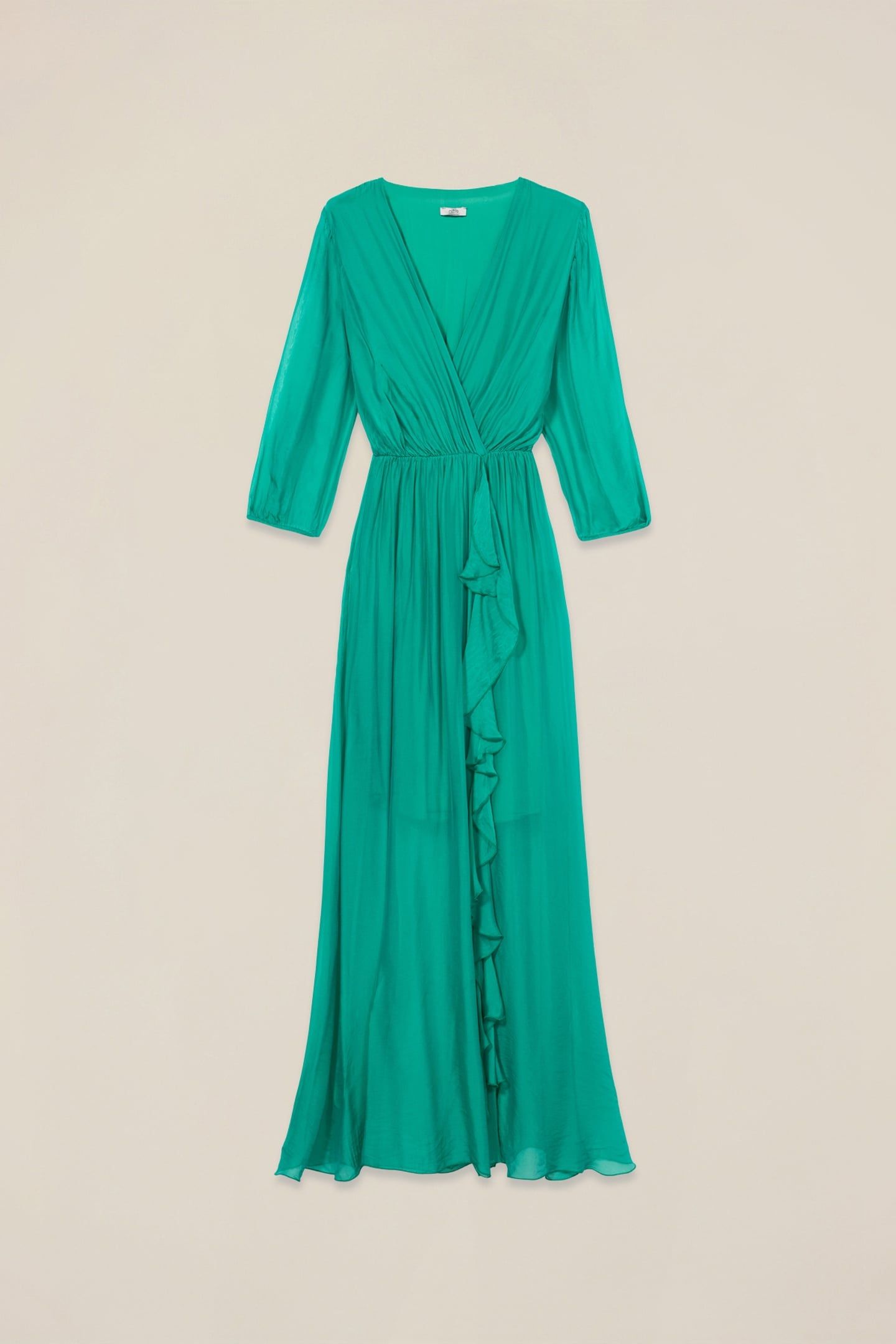 LONG SILK BLEND DRESS GREEN 4