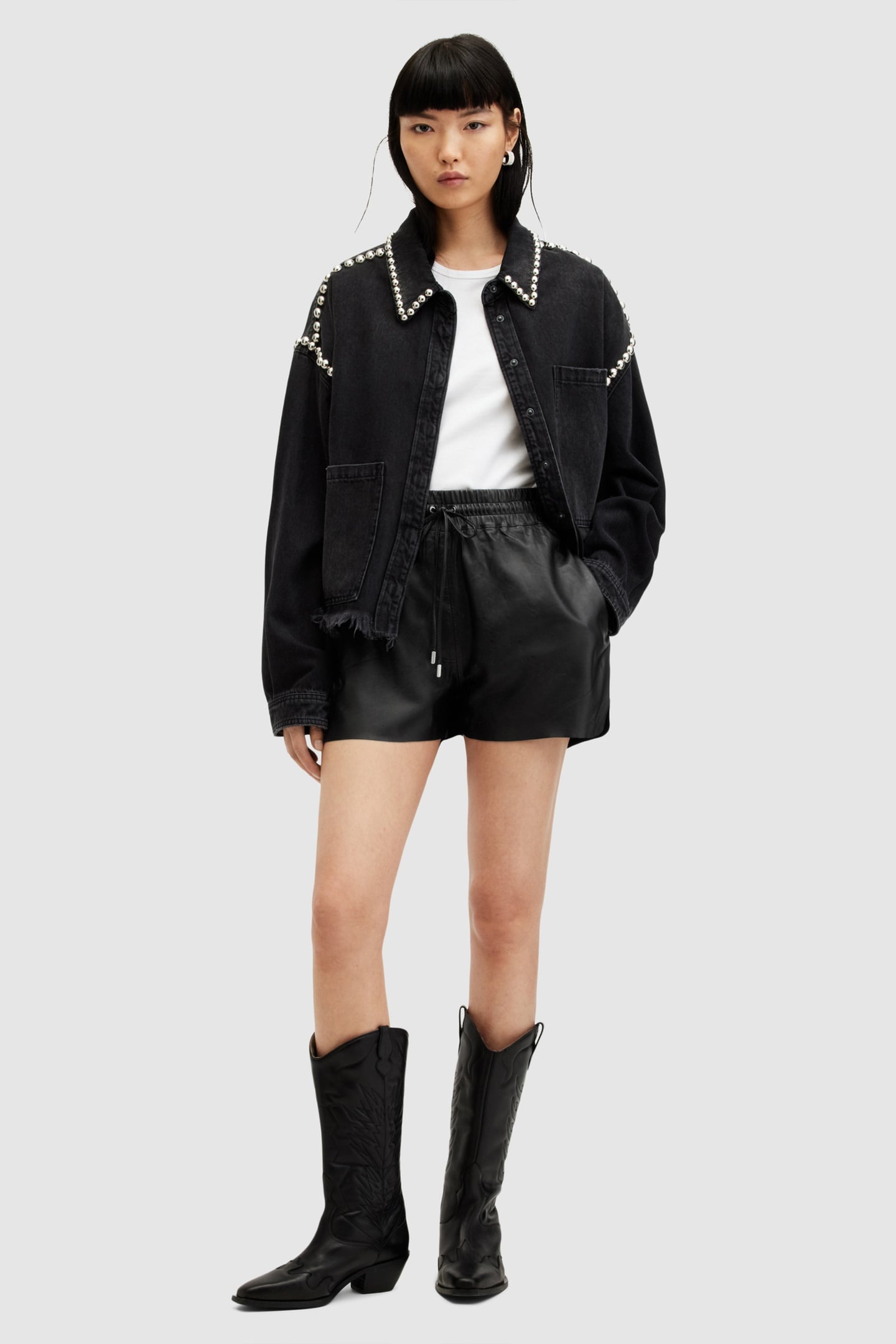 SHANA LEATHER SHORT BLACK 2