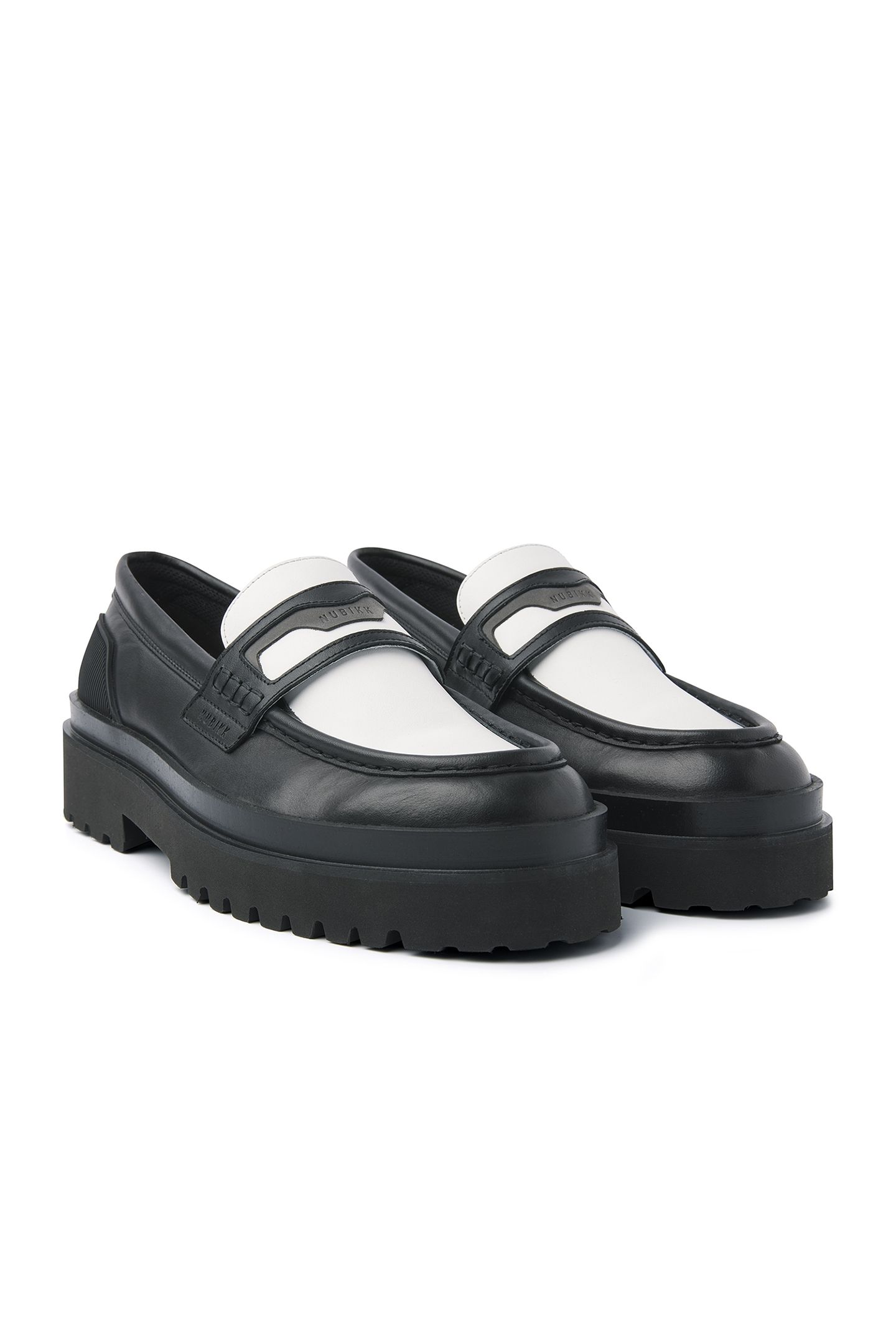 ETHAN GATSBY BLACK LEATHER-WHITE 2