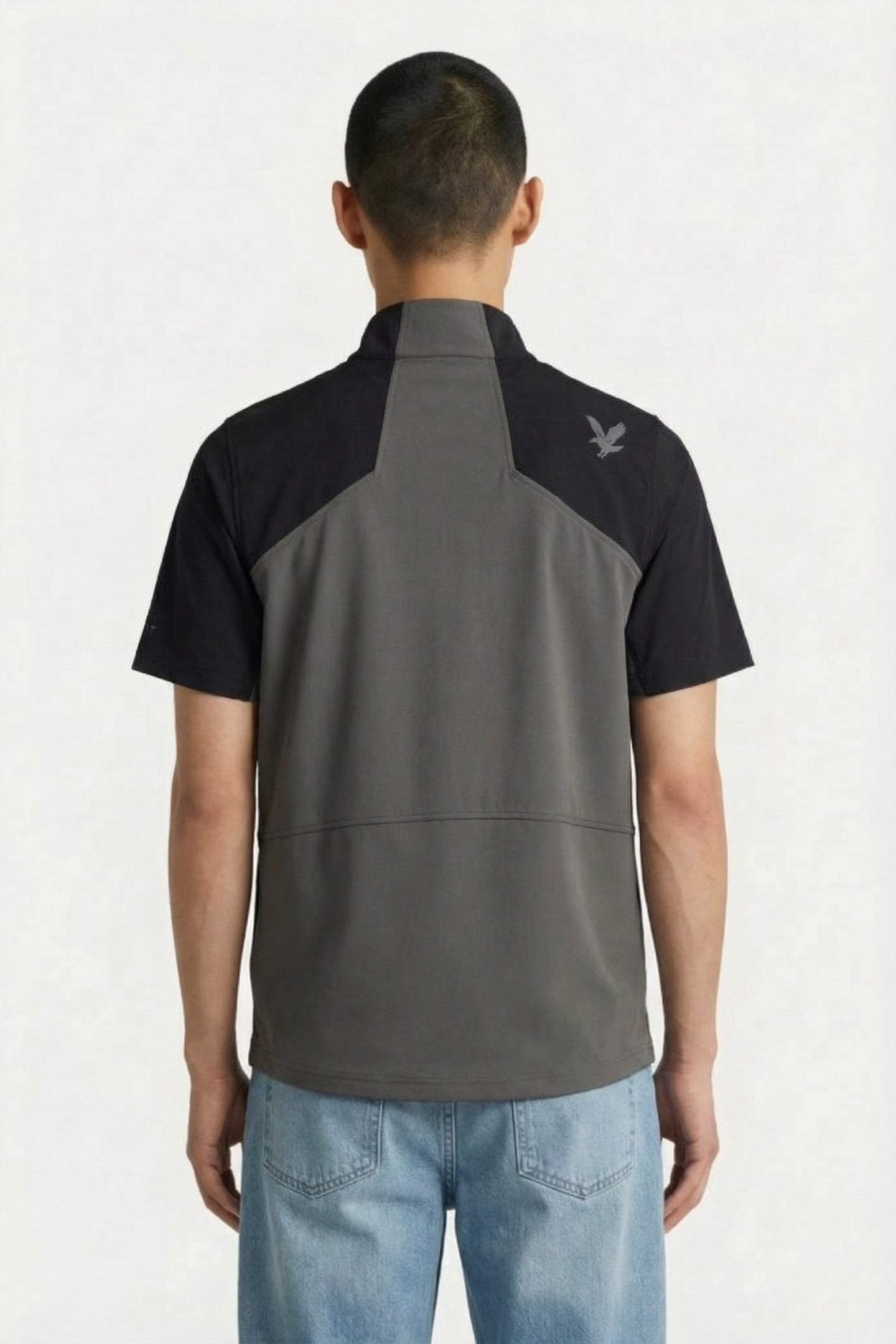GOLF WINDJAMMER SHIRT JET BLACK/GRANITE 2