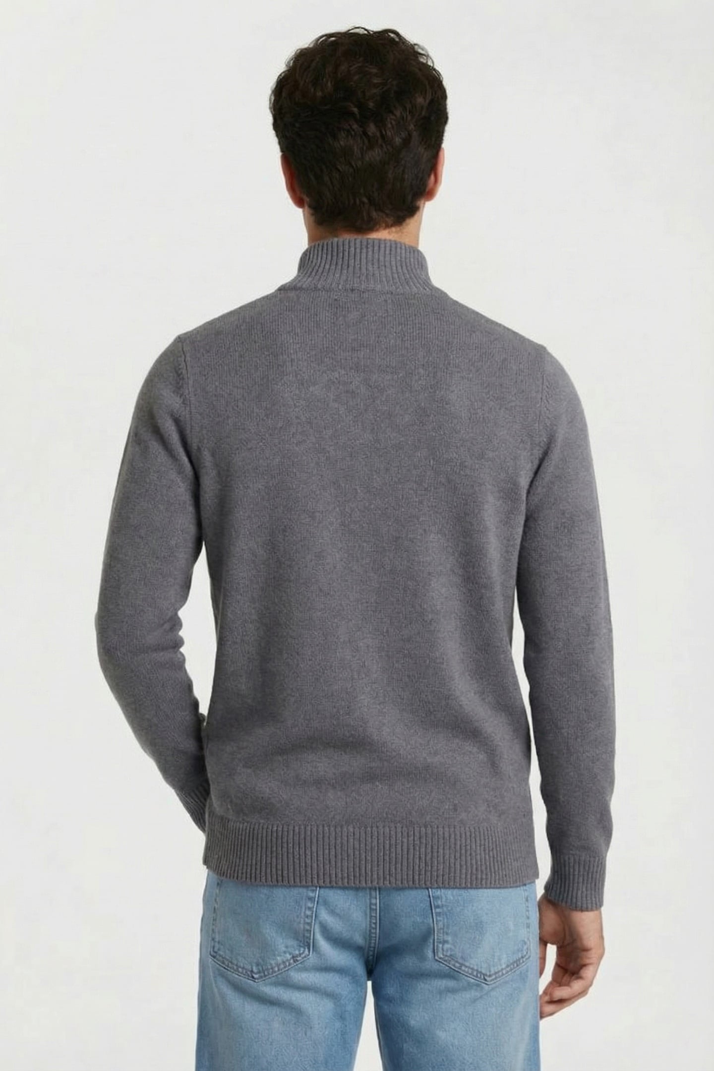 LAMBSWOOL QUARTER ZIP JUMPER LIGHT SHADOW 2