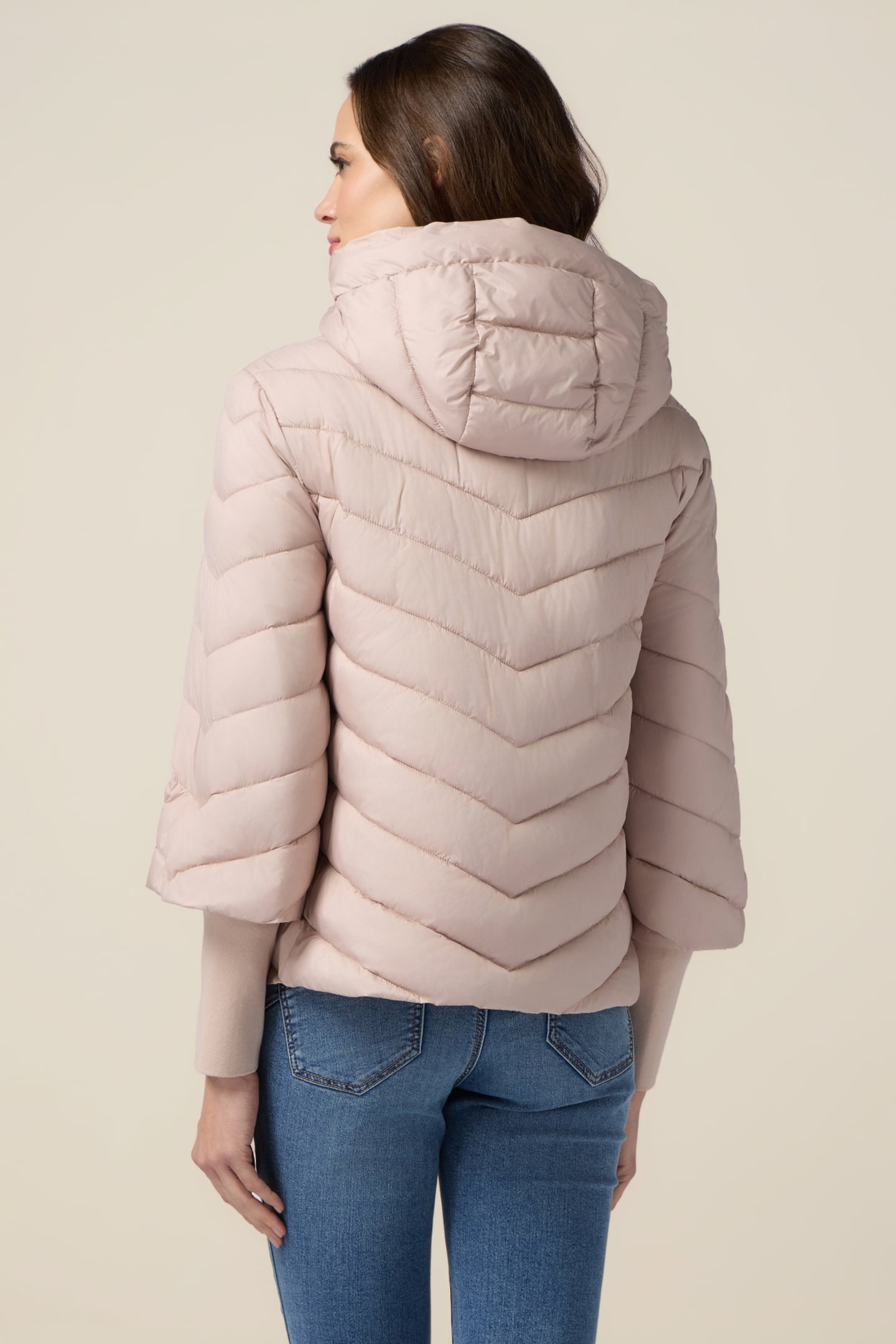 LIGHTWEIGHT DOWN JACKET WITH HOOD AND CUFFS PINK 2