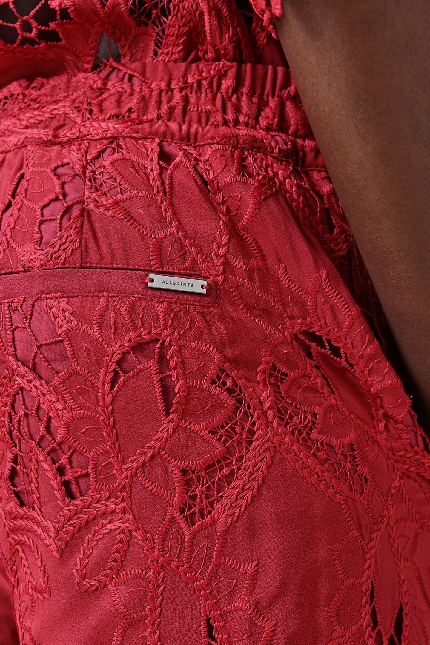 CHARLI EMB TROUSER BURNT BRICK RED 9