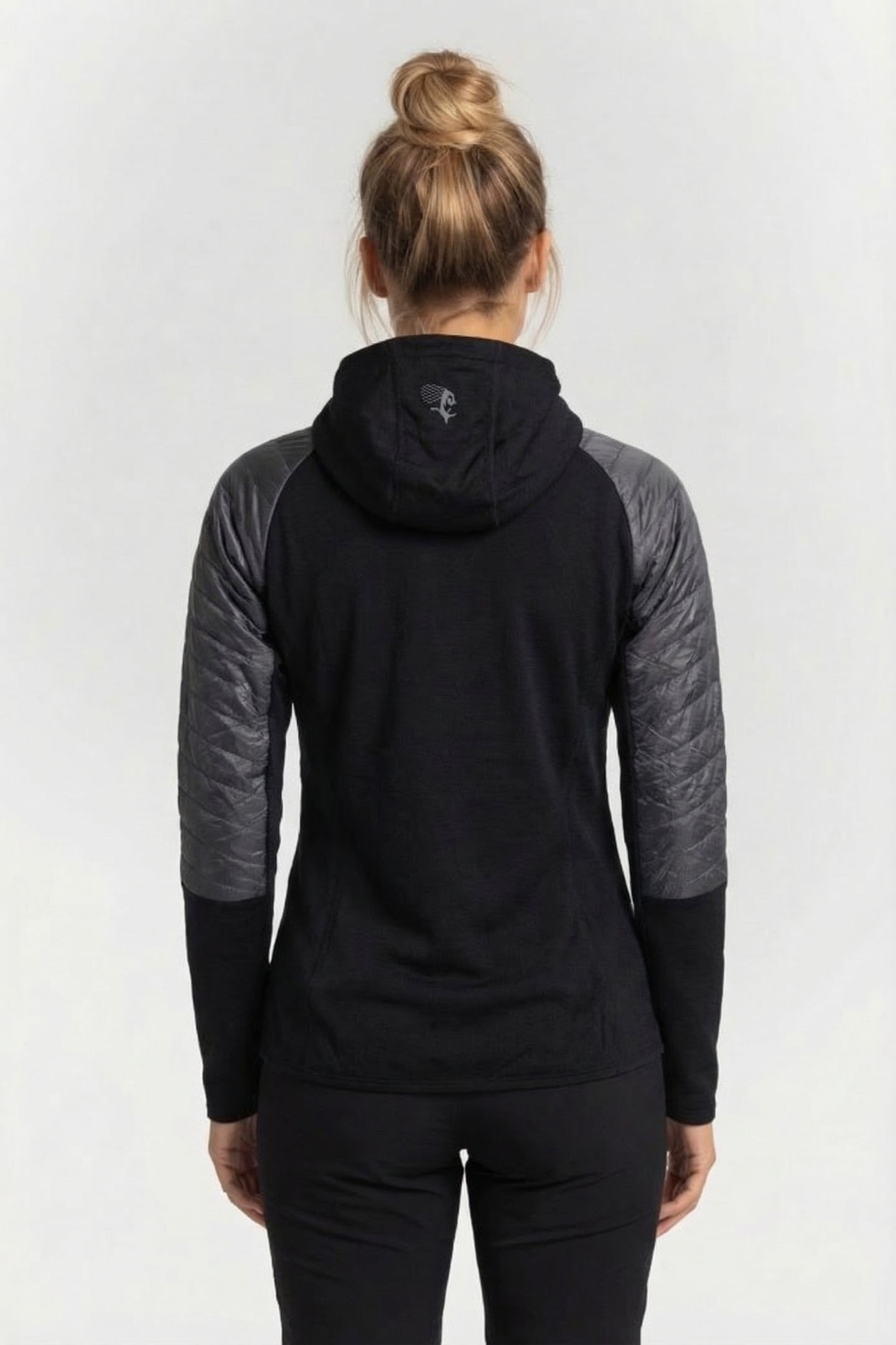 CECILIE LIGHT INSULATED HYBRID JACKET SOLID DARK GREY/BLACK 2