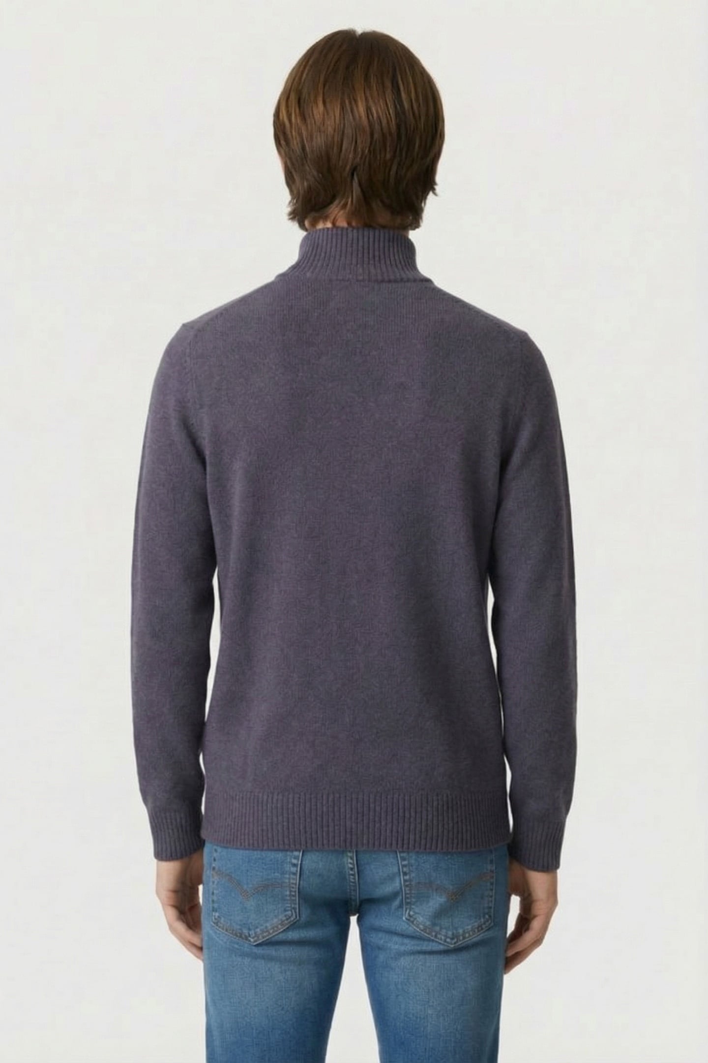 LAMBSWOOL QUARTER ZIP JUMPER DARK SLATE 2