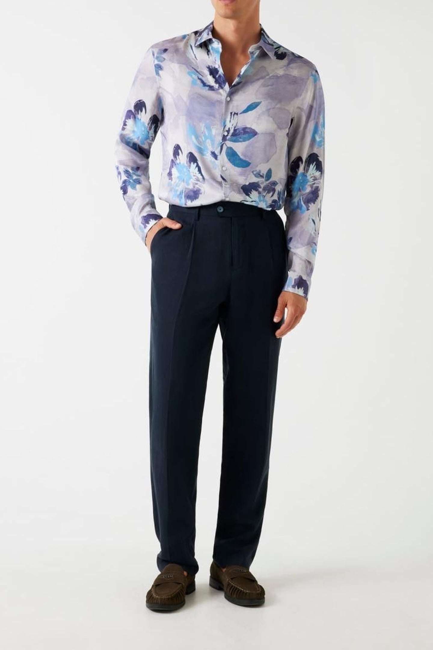 MARCIANO BY GUESS BENNY NEW COLLAR PAUL SHIRT BLUE 1