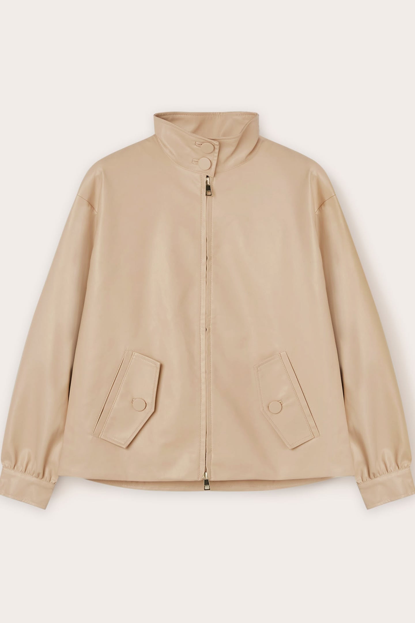 NAPPA-EFFECT COATED FABRIC BOMBER JACKET WHITE 5