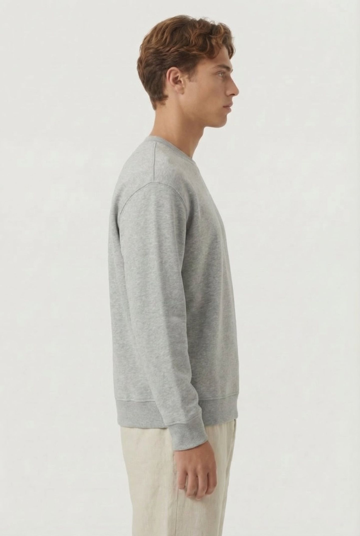 CREW SWEATSHIRT T-SHIRTS GREY HEATHER MELANGE 3