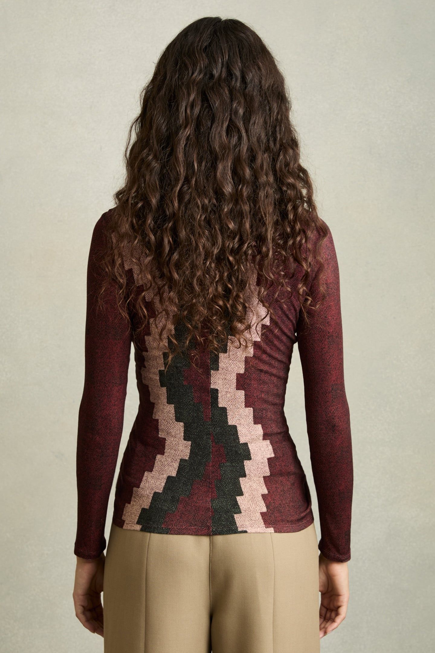 PRINTED TOP BURGUNDY 3