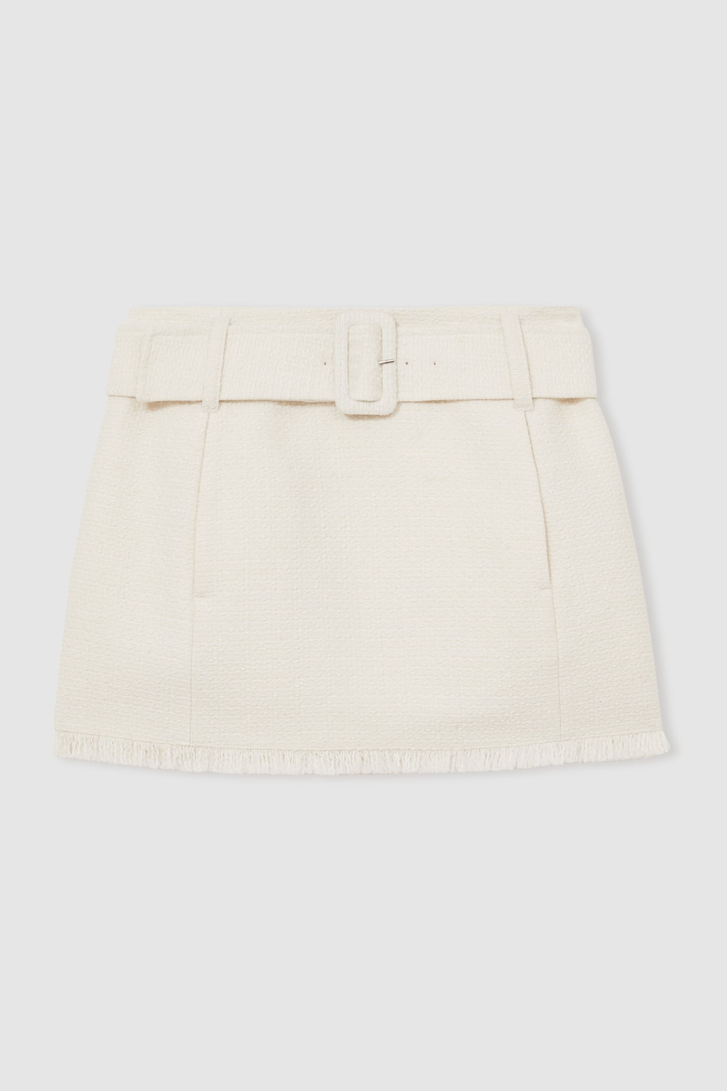 TEXTURED MINI SKIRT WHITE 6