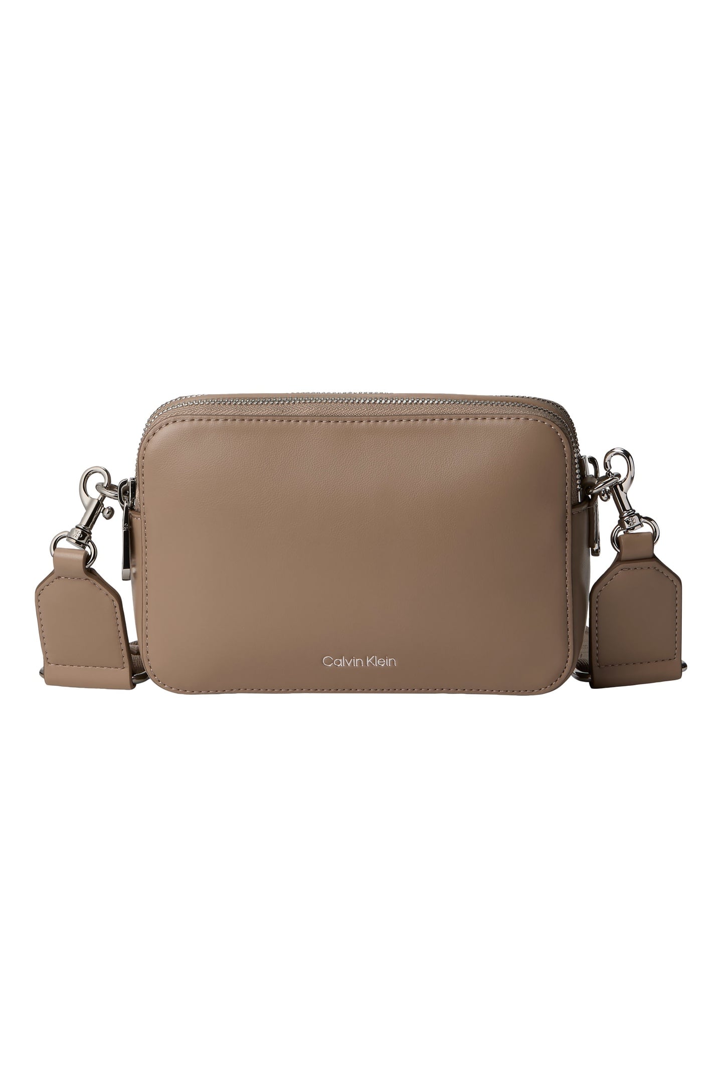 WEBBING DOUBLE STRAP CROSSOVER DESERT TAUPE 1