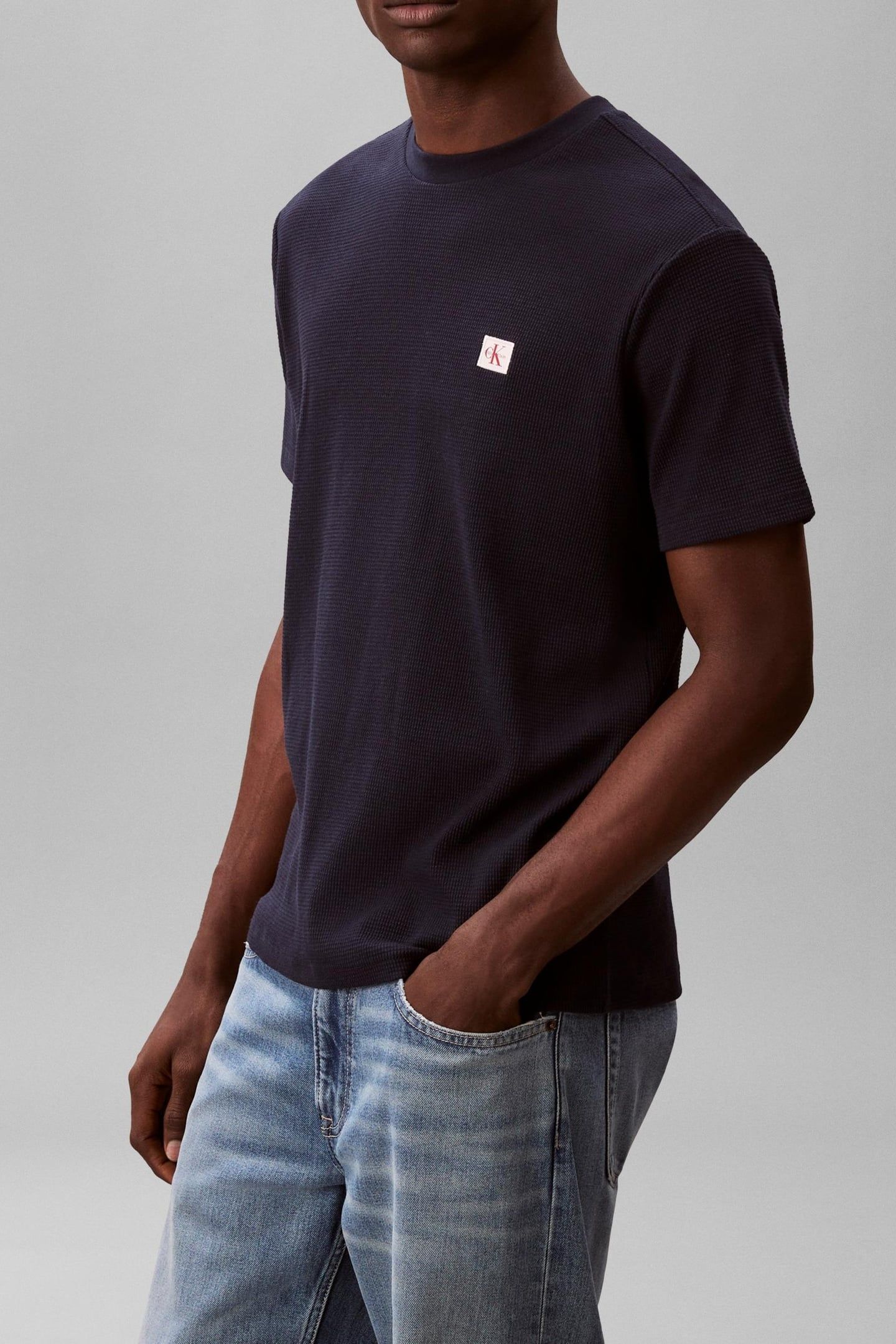 SS WAFFLE BADGE CREWNECK TEE DARK SAPPHIRE 3