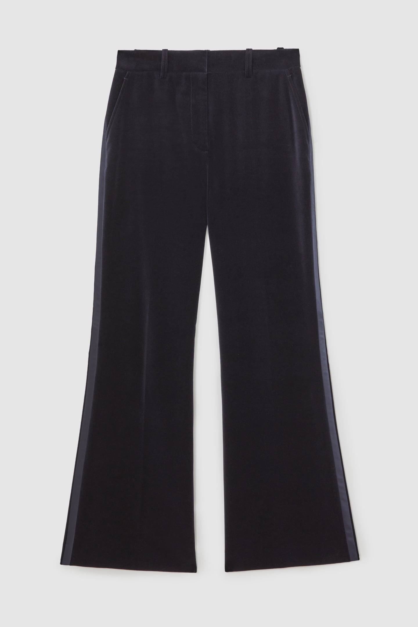 VELVET FLARE TROUSER NAVY 7