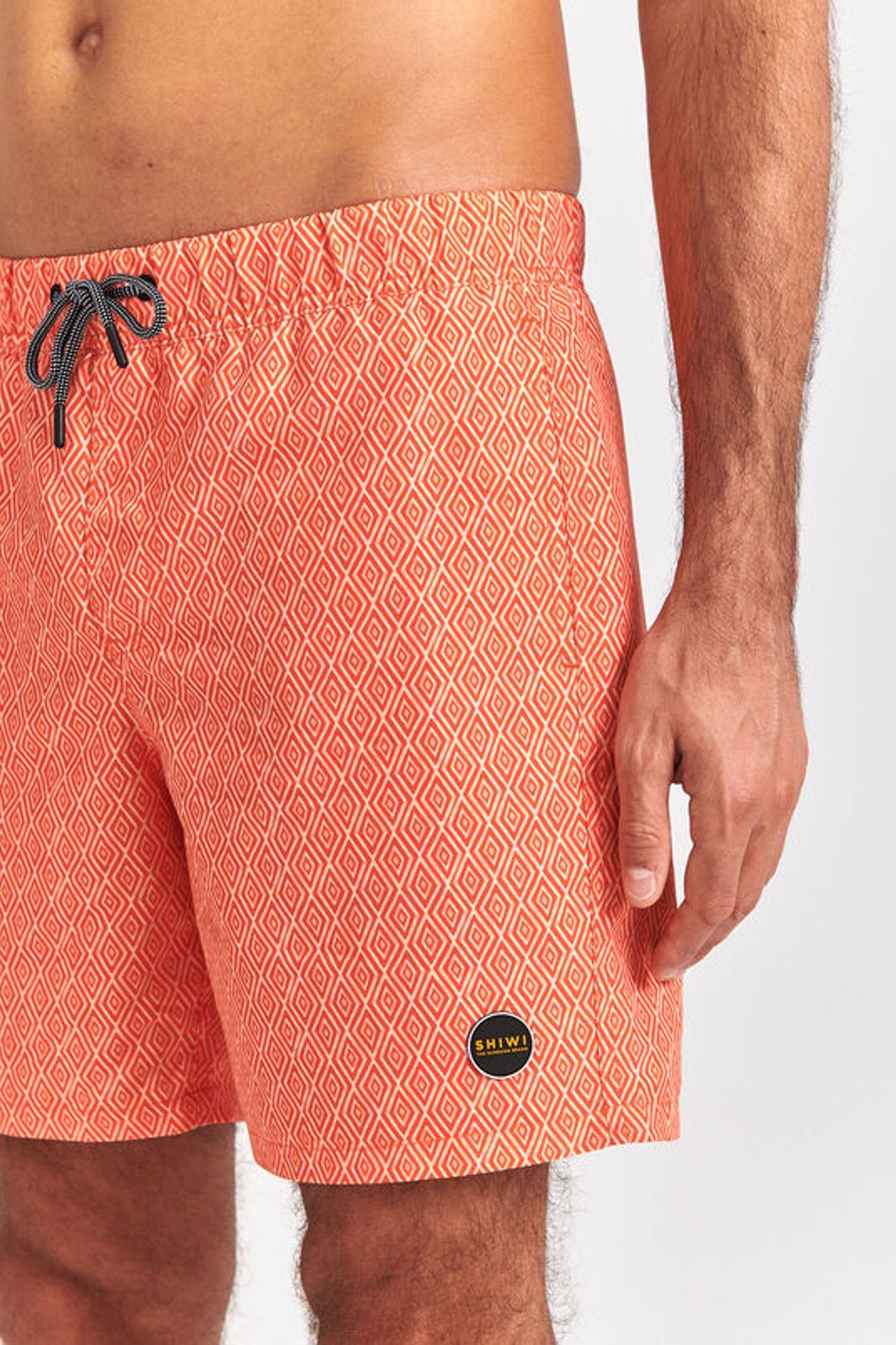 SWIM SHORT GEO GRAPHIC TILE MICRO PEACH ORANGEADE ORANGE 6